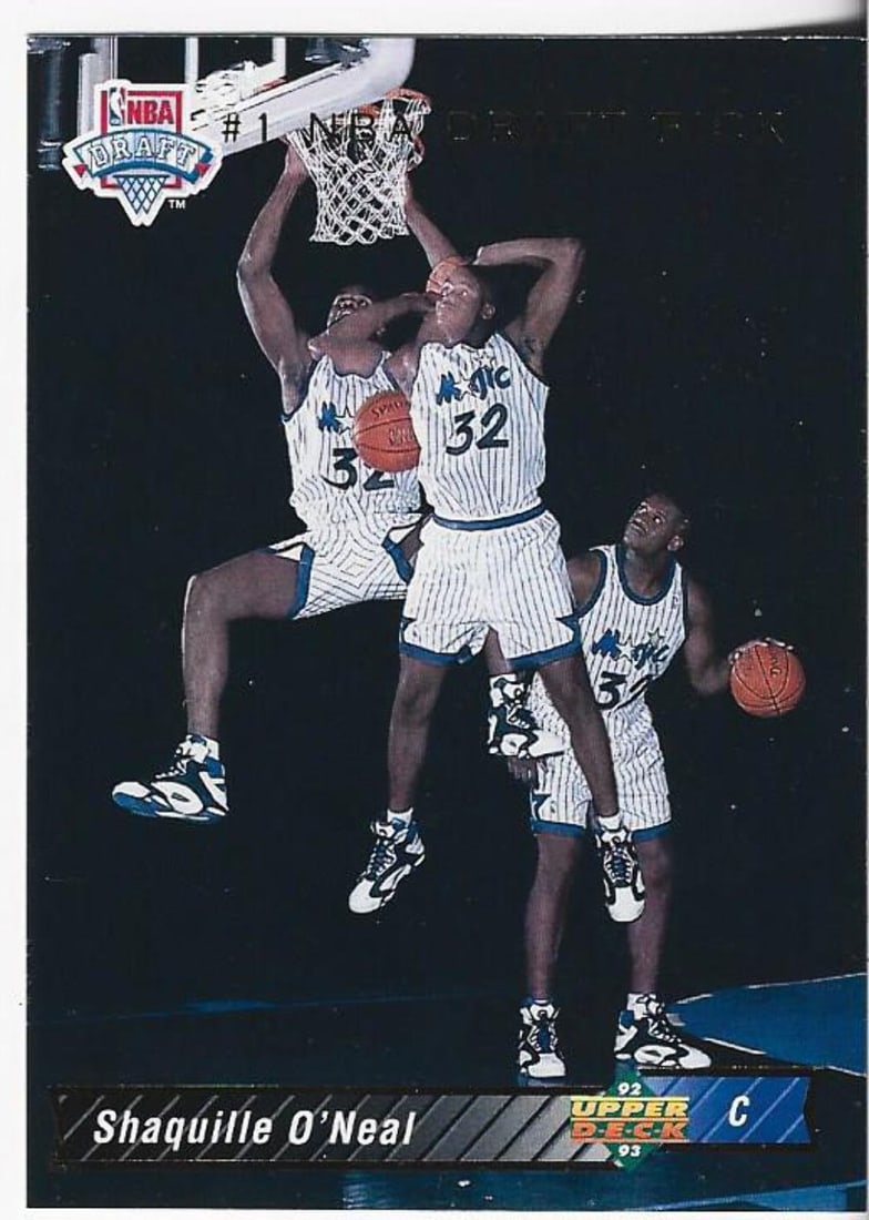 Upper Deck Rookie Card of Shaquille O'Neal: Upper Deck Rookie Card of Shaquille O'Neal Shaquille O'Neal's 1993 Upper Deck Rookie Card features his iconic likeness and boasts the rookie card designation, marking an early milestone in his NBA car