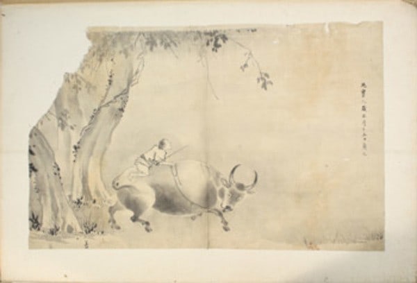 Japanese Animal Art Scrapbook Album Horse Cow Drawing Ink Painting A3: Japanese Animal Art Scrapbook Album Horse Cow Drawing Ink Painting A3 Bunsei Shoin's Japanese animal art scrapbook album showcases stunning ink paintings and drawings of horses and cattle on A3 paper,