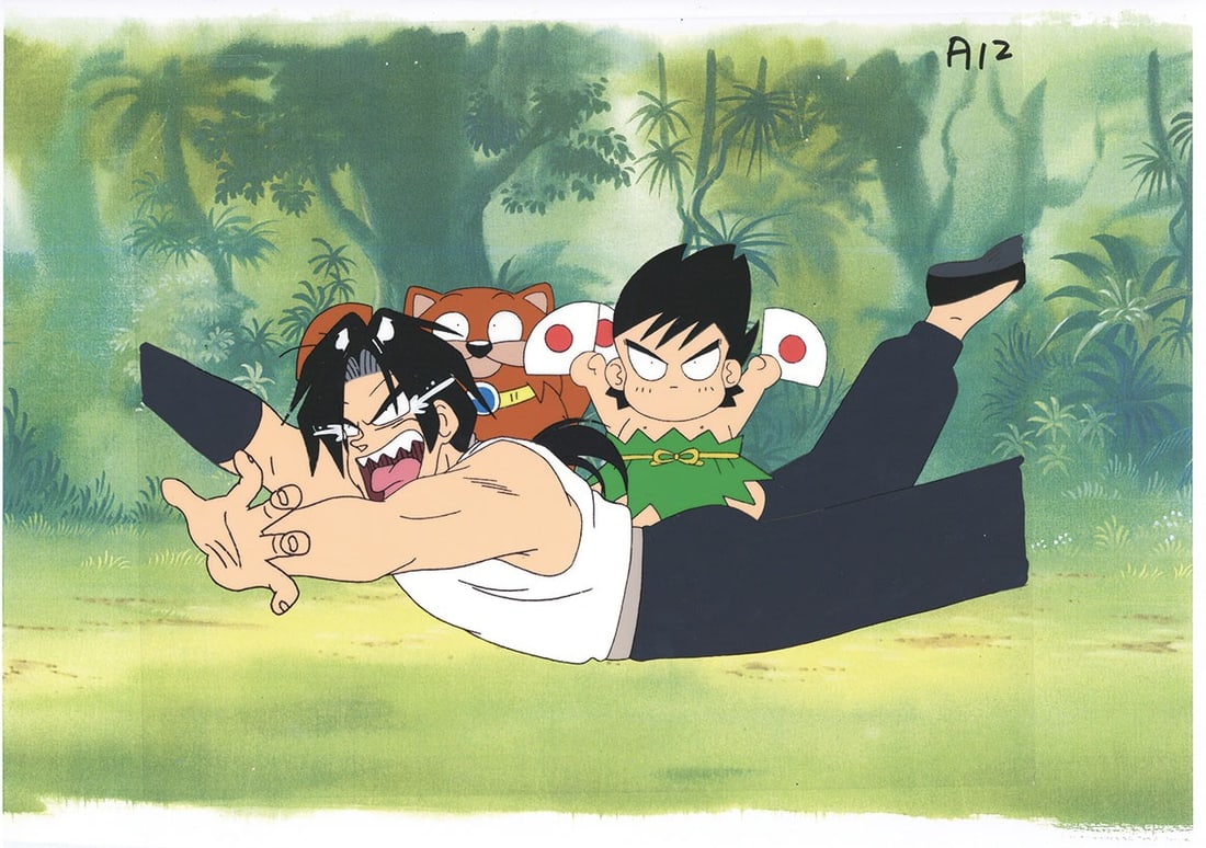 Nangoku Shounen Papuwa kun Anime Production Cel Ami Shibata Art Seeker COA: Nangoku Shounen Papuwa kun Anime Production Cel Ami Shibata Art Seeker COA Ami Shibata's signature style shines through in this beautifully crafted anime production cel, measuring 23 x 26.5 cm and fea