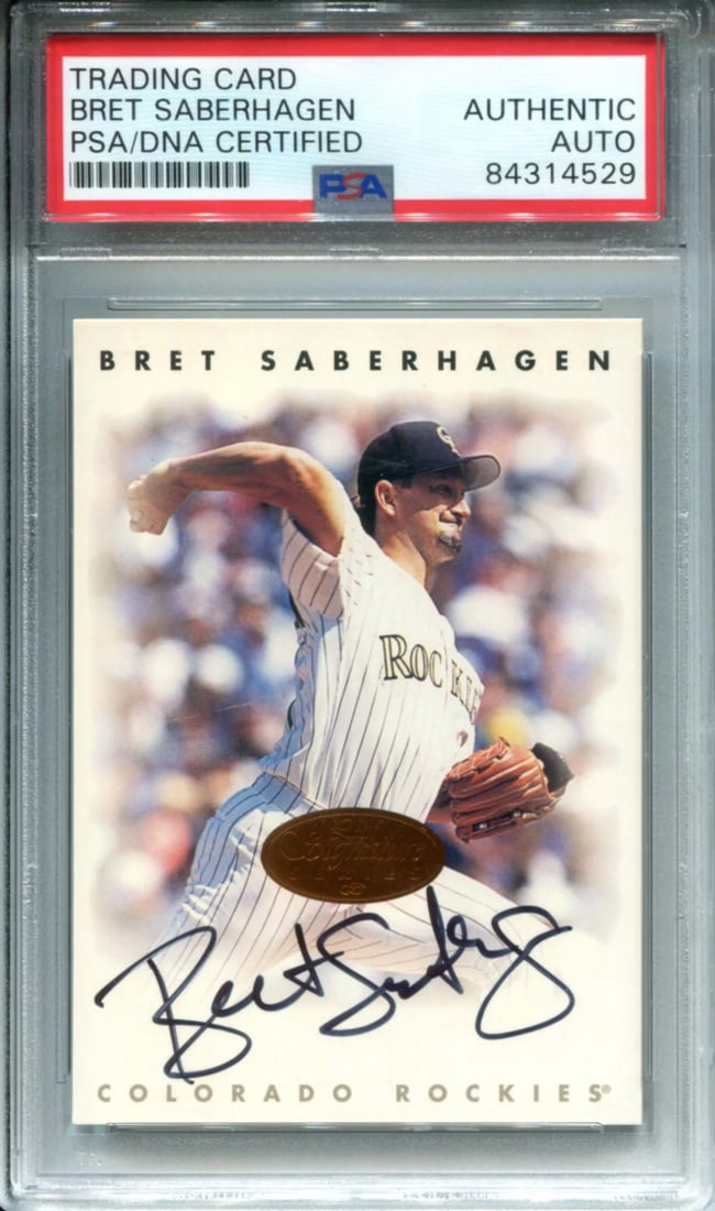 Bret Saberhagen Autographed 1996 Leaf Signature Series Card (PSA) (1 of 1)