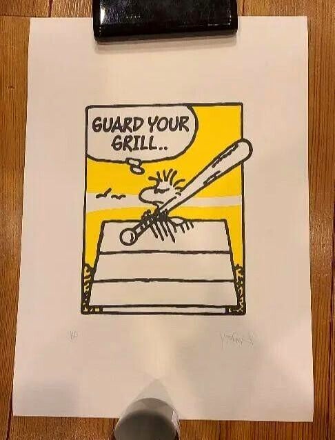 Mark drew Silkscreen edition AP version autographed size 16x11: Mark drew Silkscreen edition AP version autographed size 16x11 Mark Drew's silkscreen edition AP version features a bold, graphic design printed on high-quality paper. This size 16x11 print showcases 