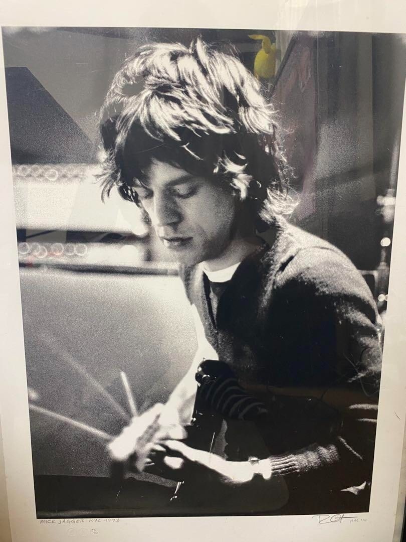 Mick Jagger Photographed by Bob Greene Edition 100 with Certificate of Authentic: Mick Jagger Photographed by Bob Greene Edition 100 with Certificate of Authentic Mick Jagger's photograph, captured by renowned artist Bob Greene, bears his signature. This limited edition print is pa