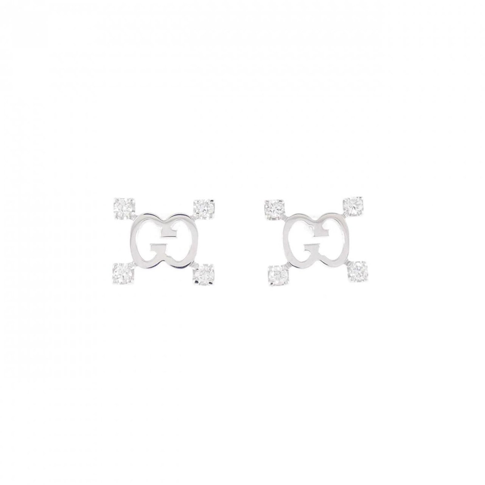 STUD GUCCI WHITE GOLD 18K EARRINGS: STUD GUCCI WHITE GOLD 18K EARRINGS Stud earrings in white gold (18K) feature diamonds, measuring 8.10mm x 9.30mm. Brought to you by Gucci, these earrings are made from high-quality materials and showc