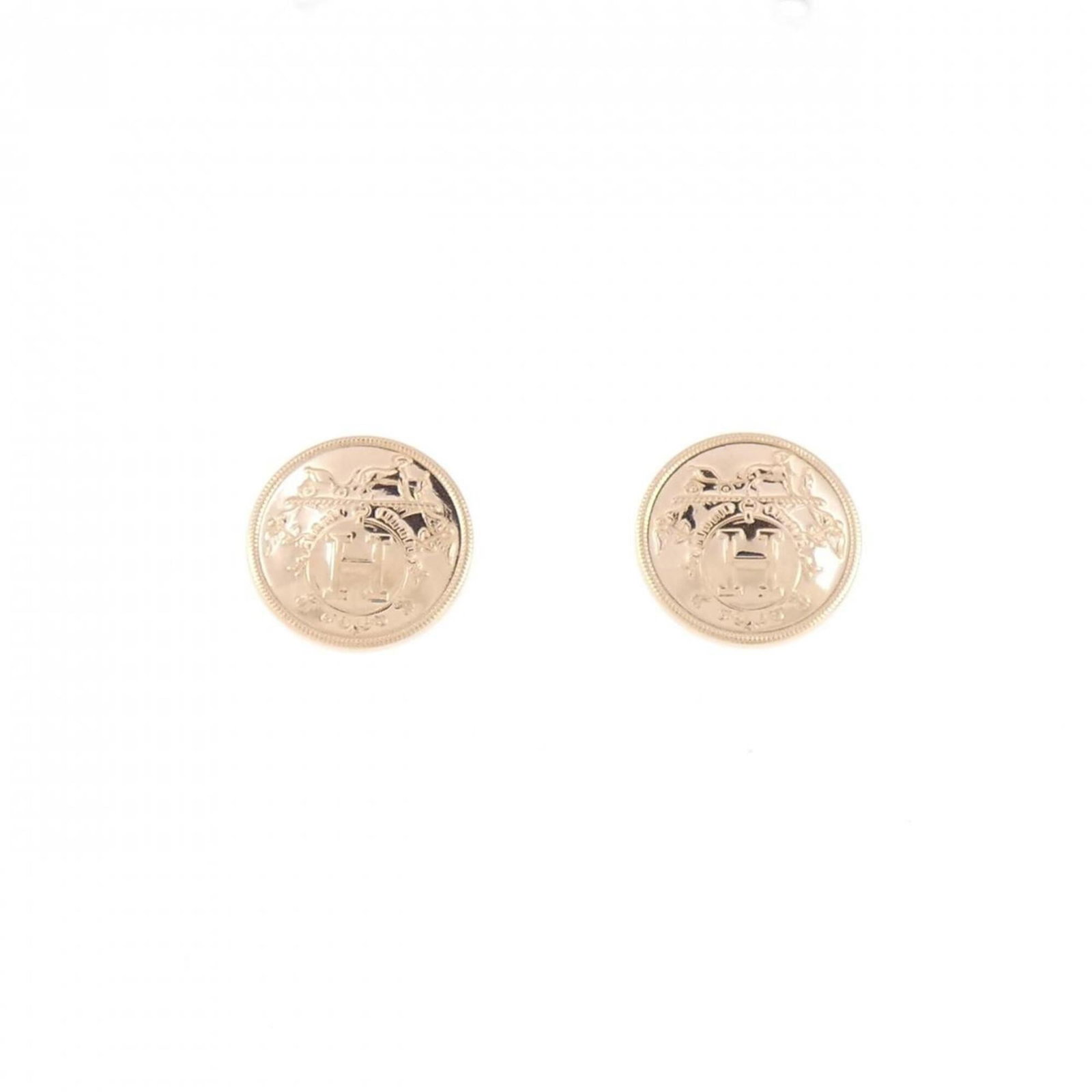 Hermes Stud Earrings Pink Gold (18K) (1 of 4)
