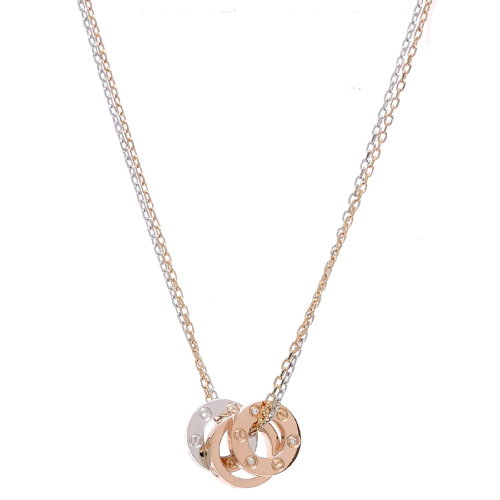 Cartier Love 6P Diamond Women'S Necklace B7219700 750 Pink Gold: Cartier Love 6P Diamond Women'S Necklace B7219700 750 Pink Gold Cartier Love 6P Diamond Women's Necklace in Pink Gold features a 41 cm chain and 10.8mm x 10.8mm diamond pendant, showcasing the beauty 