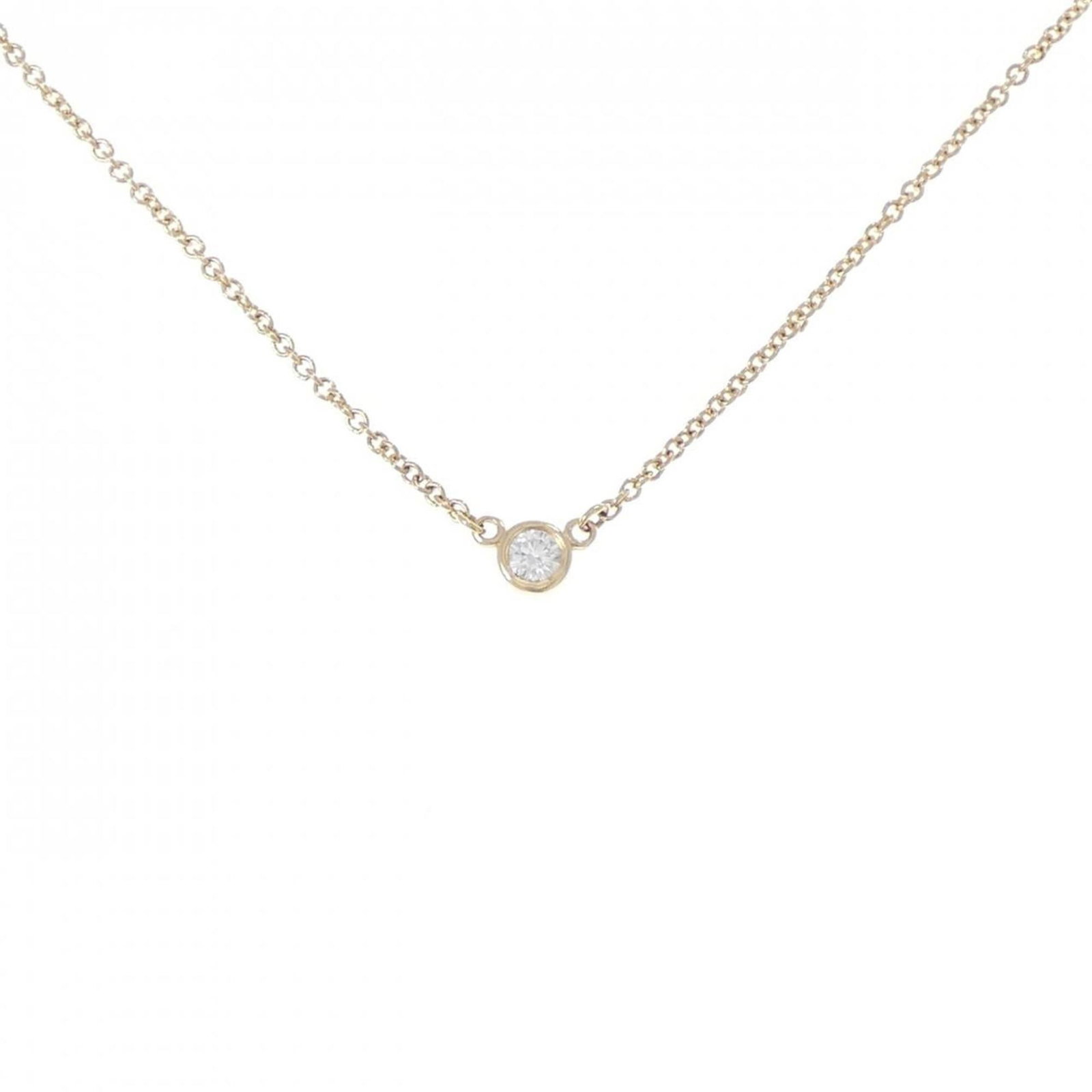 Tiffany Necklace by the yard: Tiffany Necklace by the yard Yellow Gold (18K) Tiffany Necklace by the Yard. This 40 cm / 15.74'' necklace features a 3.5mm / 0.13'' diamond pendant set in yellow gold, bearing a few traces of usage