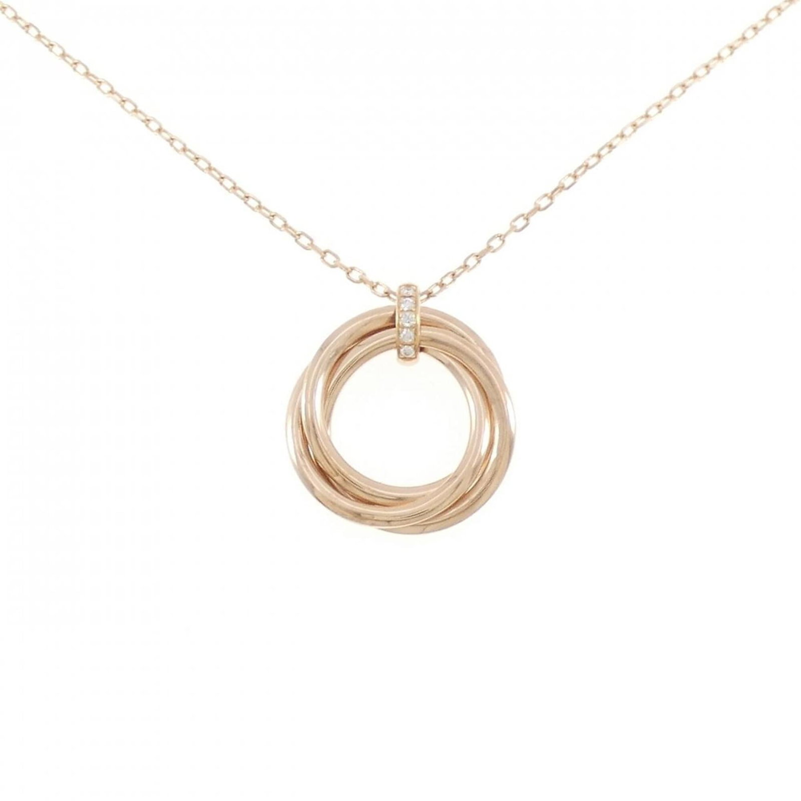 Trinity Cartier Necklace: Trinity Cartier Necklace Pink Gold (18K) Cartier Necklace with Pendant, 42 cm / 16.53'' Circumference and 19.8mm x 18.8mm Pendant Size. This necklace features a pendant made from pink gold, bearing a 