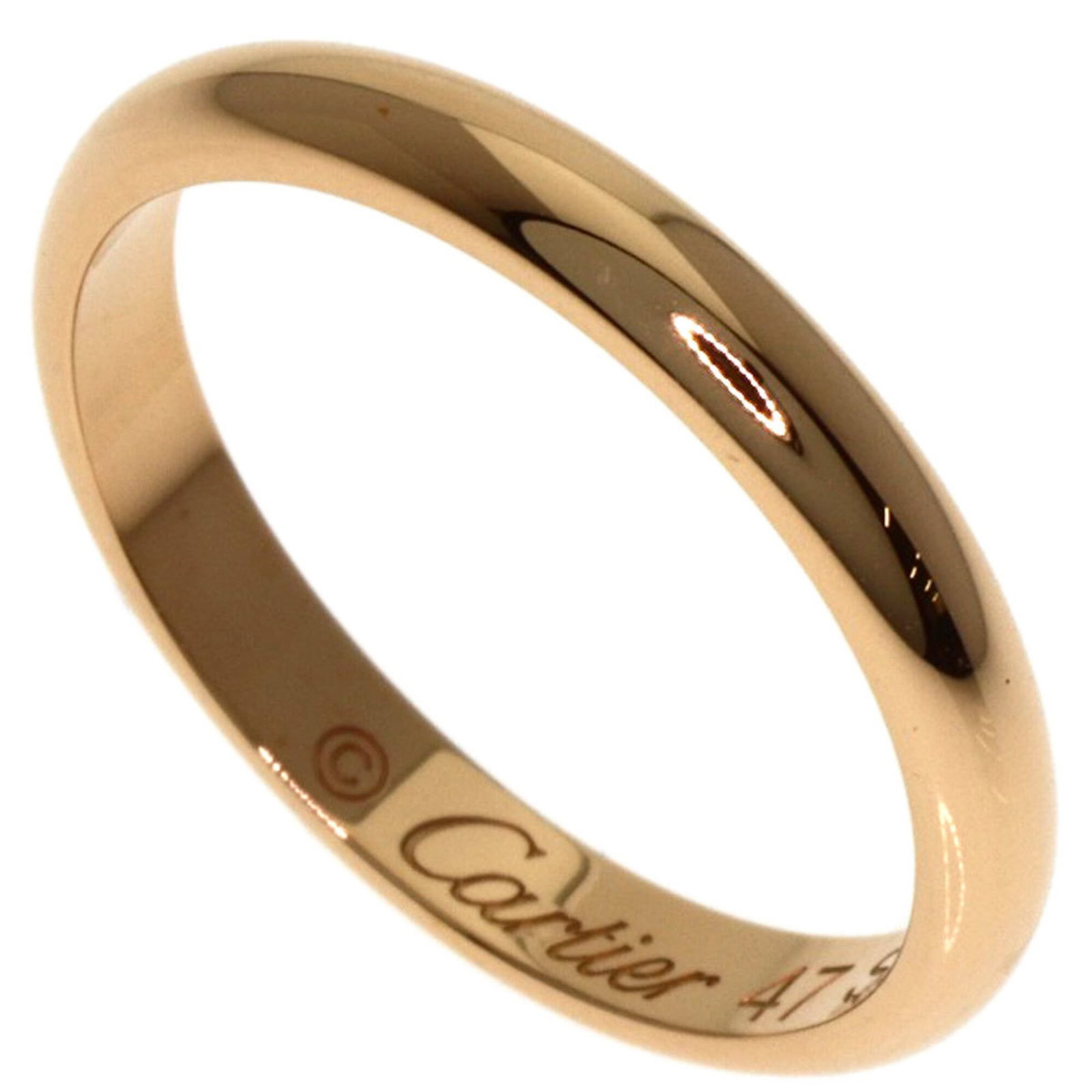 Cartier Band Ring Pink Gold (18K): Cartier Band Ring Pink Gold (18K) Pink Gold (18K) Cartier Band Ring in excellent condition, featuring the iconic design of the French luxury brand. A few traces of usage are visible, with some minor