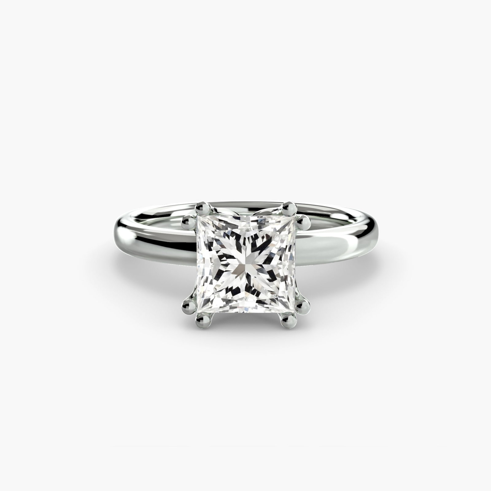 Solitaire Princess 950 Platinum Ring Setting - 2