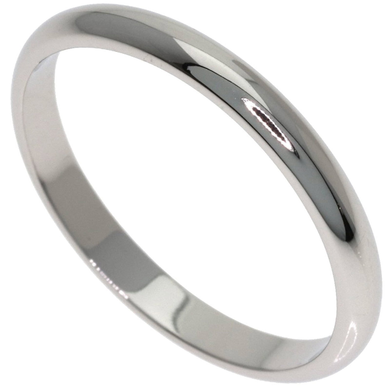 Cartier Band Ring: Cartier Band Ring Cartier Band Ring in Platinum, featuring a sleek design with a 2.3mm width and platinum purity for durability. This used band ring has some scratches and dirt but remains in very goo