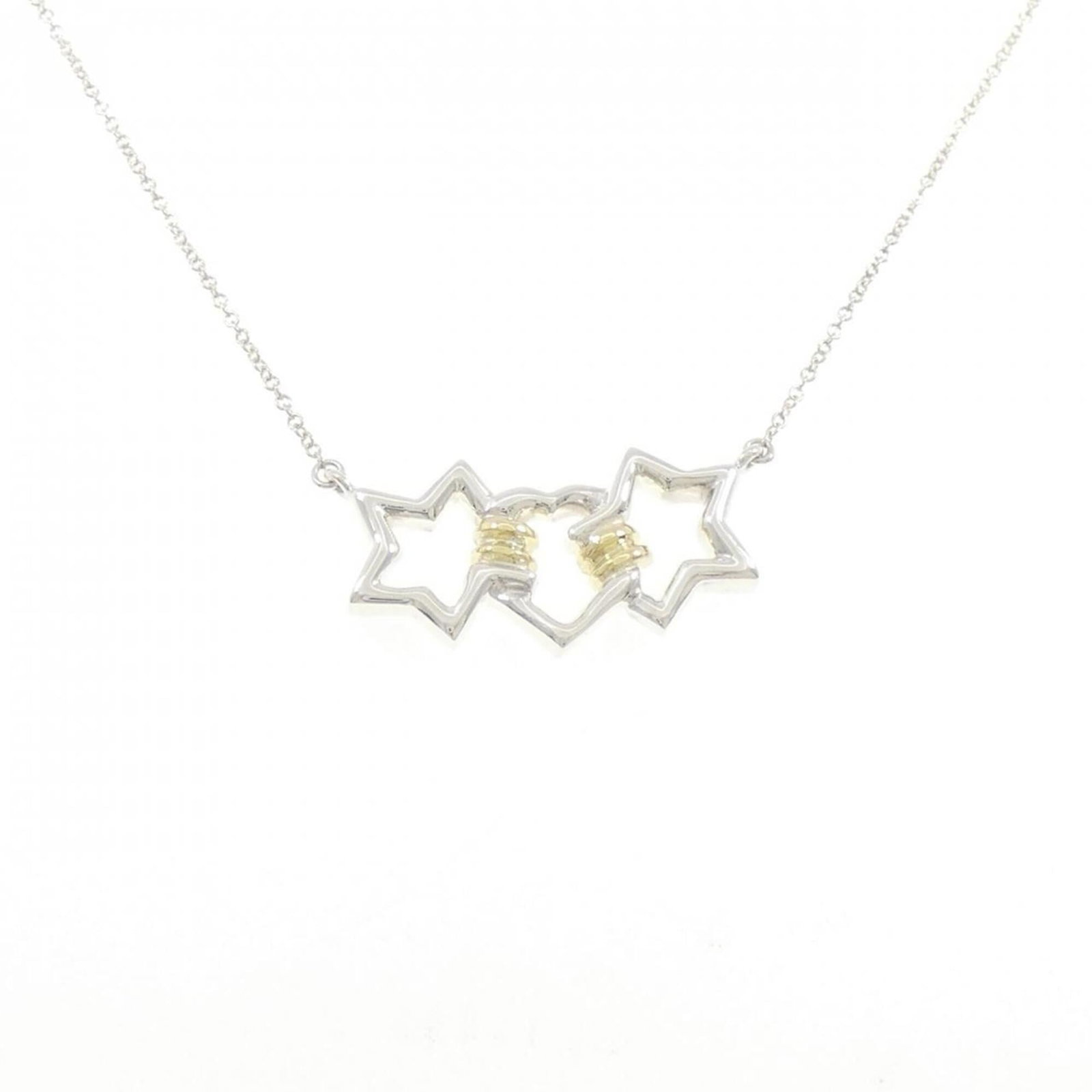 Tiffany & Co. 925 750Yg Necklace: Tiffany & Co. 925 750Yg Necklace Tiffany & Co. 925 750Yg Necklace - A stunning silver and yellow gold necklace featuring a pendant with intricate details, available in a comfortable 44 cm