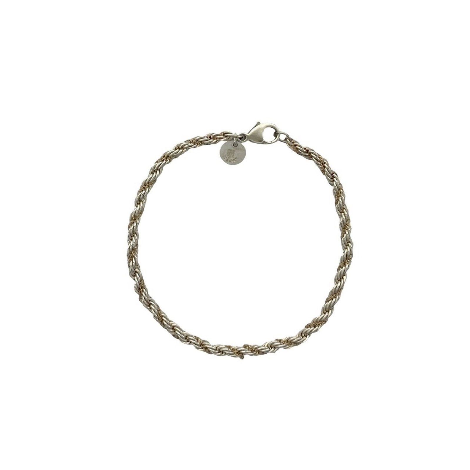 Tiffany Charm Bracelet Silver 925 Yellow Gold (18K): Tiffany Charm Bracelet Silver 925 Yellow Gold (18K) Silver 925 Yellow Gold (18K) charm bracelet from Tiffany, featuring a classic design with subtle scratches and signs of usage. The 17.2cm length pro