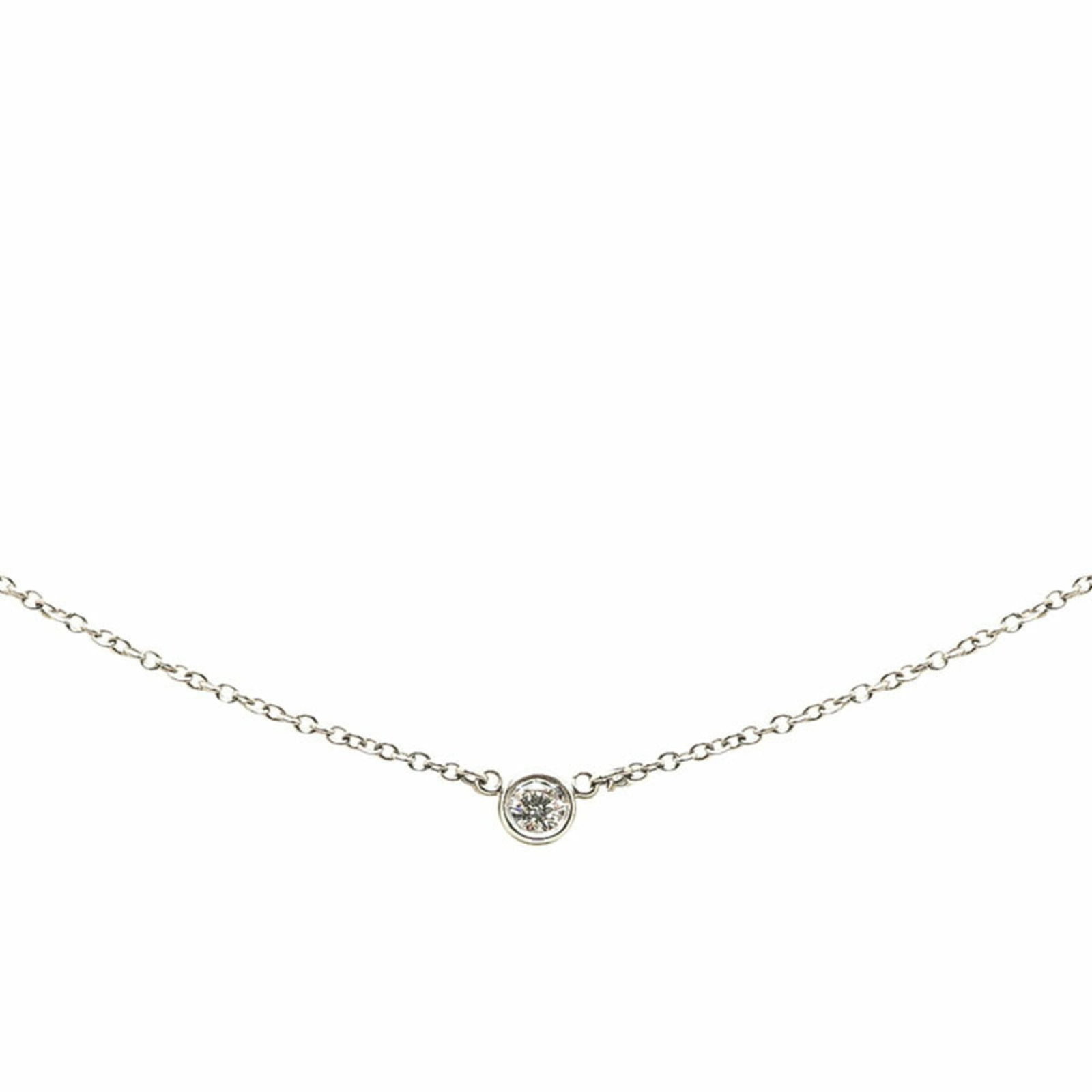 Tiffany By The Yard Necklace Pt950 Platinum Women'S Tiffany&Co.: Tiffany By The Yard Necklace Pt950 Platinum Women'S Tiffany&Co. Platinum 950 Tiffany & Co. necklace with diamond pendant, featuring a classic design and elegant 3mm x 3mm diamond stones set in platinu