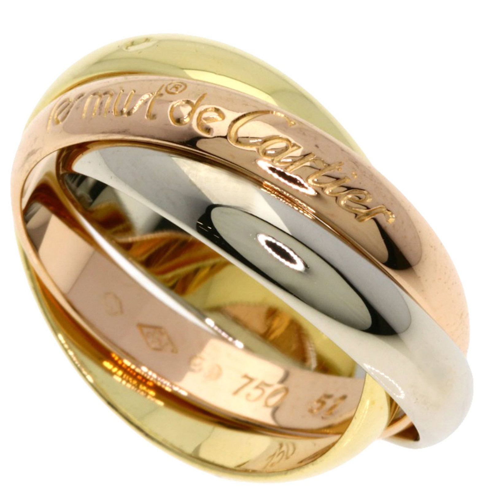 Women's Cartier 18k yellow gold and 18k pink white gold ring: Women's Cartier 18k yellow gold and 18k pink white gold ring Yellow gold and pink white gold combine in a beautiful Cartier ring, crafted from 18k materials. The item features some scratches and dirt,