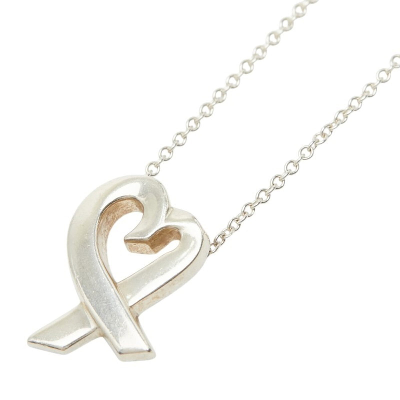 Tiffany & Co. Loving Heart Necklace Sv925 Silver Women'S.: Tiffany & Co. Loving Heart Necklace Sv925 Silver Women'S. Tiffany & Co. Loving Heart Necklace in sterling silver 925, featuring a classic design with a subtle charm. The necklace boasts a 42 cm adjust