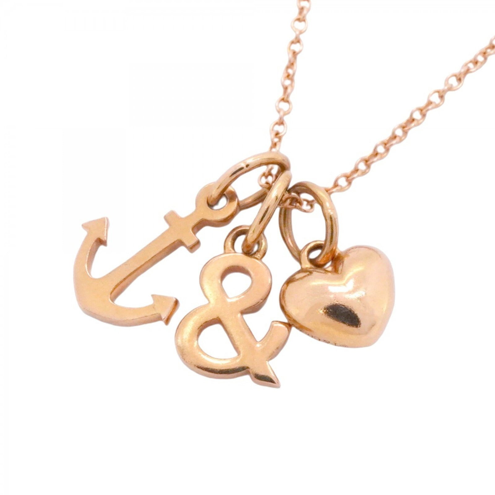 Tiffany & Co. Necklace Love Anchor 3 Motif 18Kpg Pink Gold Women'S: Tiffany & Co. Necklace Love Anchor 3 Motif 18Kpg Pink Gold Women'S Tiffany & Co. Necklace Love Anchor 3 Motif in 18K Pink Gold features an elegant 14.7mm x 17.1mm pendant with a classic design, set ag
