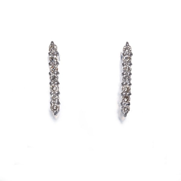 Diamond 0.10Ct/ 0.10Ct 7P Earrings 18K 750 White Gold (1 of 4)