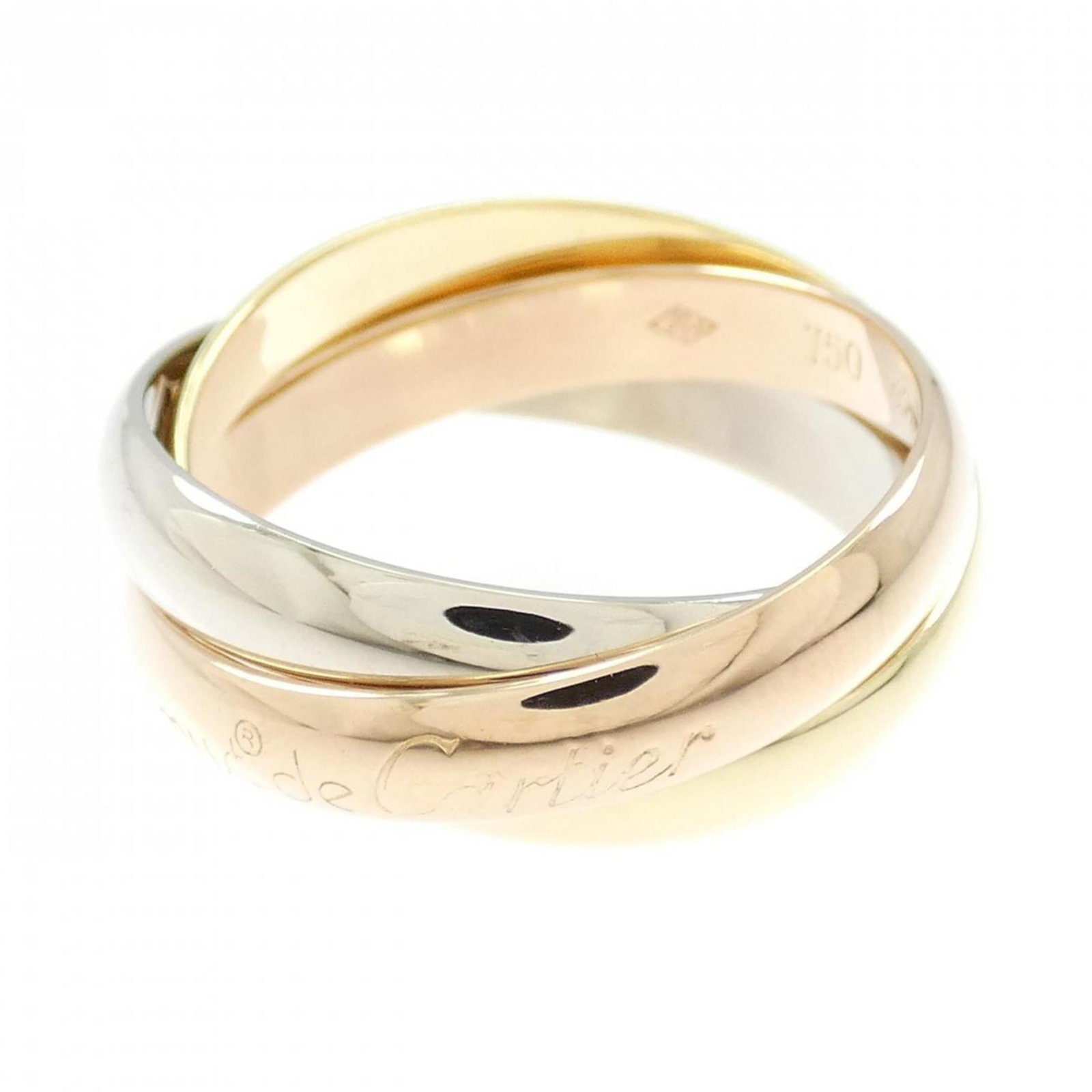 Cartier Pink 18k White 18k Yellow Gold Ring Band: Cartier Pink 18k White 18k Yellow Gold Ring Band Pink Gold, White Gold, and Yellow Gold options available. This Cartier band ring features 18k gold composition and a classic design that suits various 