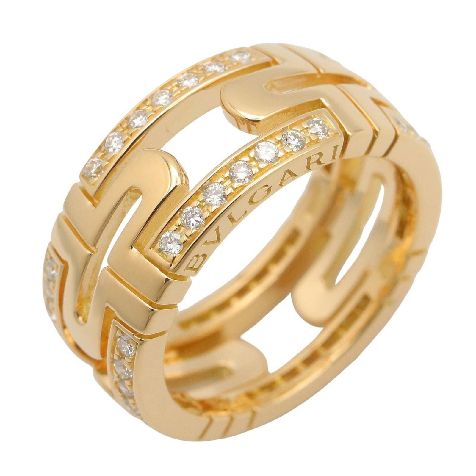 Bvlgari Band Ring Yellow Gold (18K): Bvlgari Band Ring Yellow Gold (18K) Bvlgari Band Ring Yellow Gold (18K) - A sleek and sophisticated design, this 18K yellow gold band ring boasts a clear stone set against its polished surface. Made