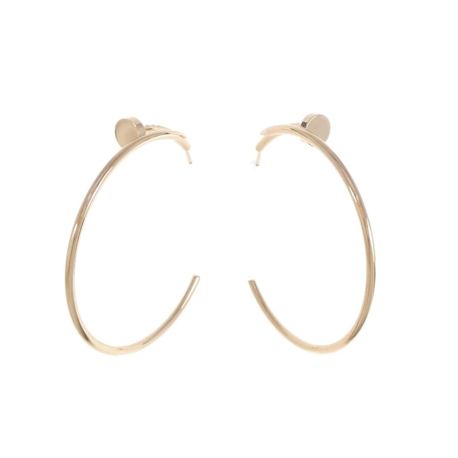 Pink Gold Cartier Hoop Earrings 18K: Pink Gold Cartier Hoop Earrings 18K Pink Gold Cartier Hoop Earrings 18K are crafted from high-quality pink gold (18K), offering a luxurious touch to any outfit. With their classic hoop design, these