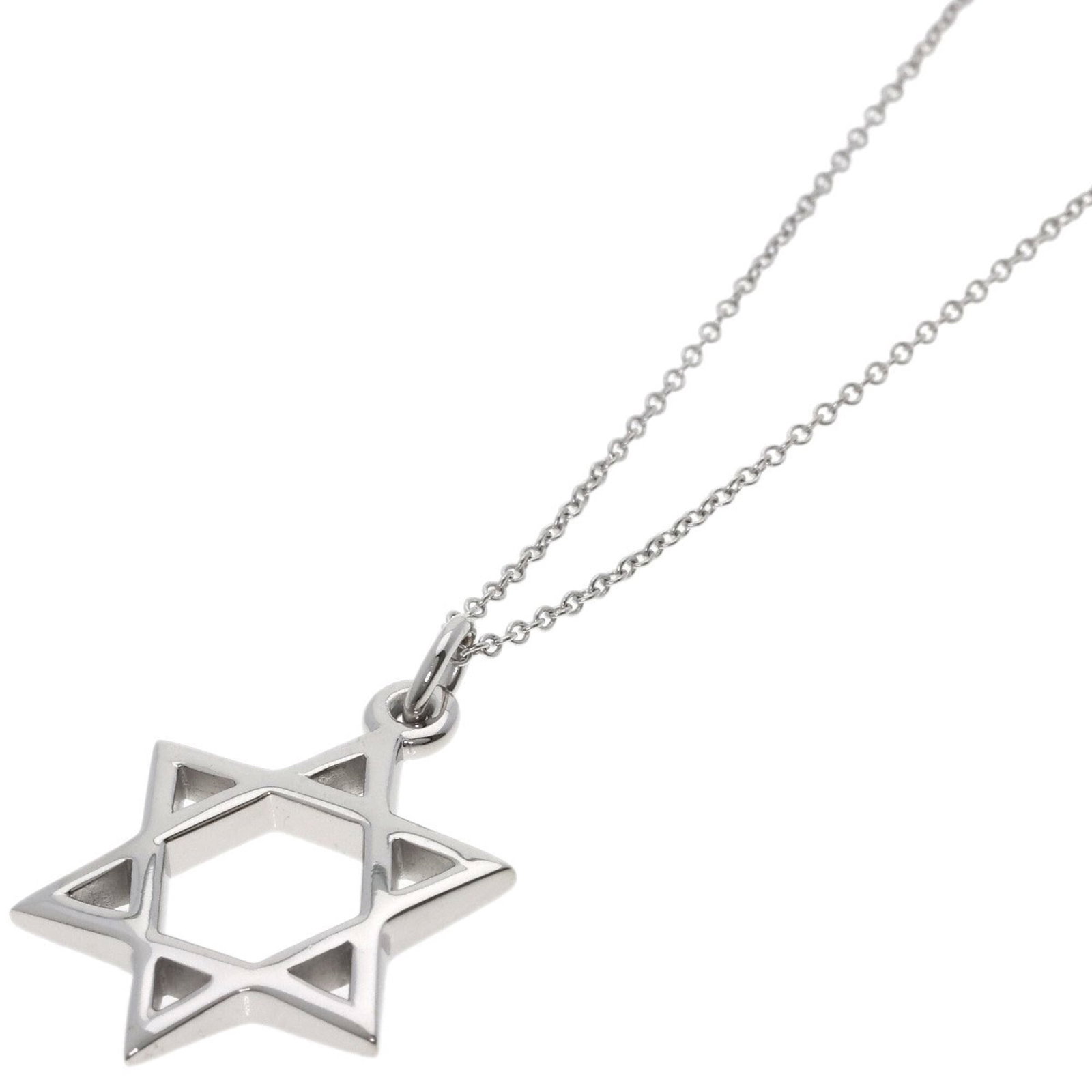 Women's White Gold 18K Necklace from Tiffany Co.: Women's White Gold 18K Necklace from Tiffany Co. White Gold 18K Necklace from Tiffany Co. features a 24.2mm x 17.4mm pendant set in a sturdy necklace with a 45 cm / 17.71'' neck circumference, crafted