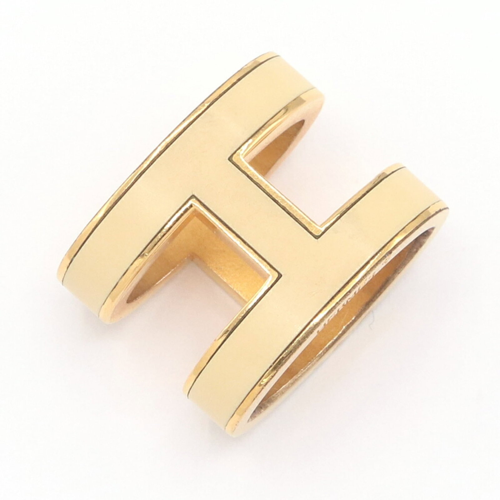 Hermes women's top gold cream pendant necklace metal head pop h Hermes: Hermes women's top gold cream pendant necklace metal head pop h Hermes Used Hermes women's top gold cream pendant necklace in excellent condition, featuring a 16mm x 12mm metal head pop design with a 
