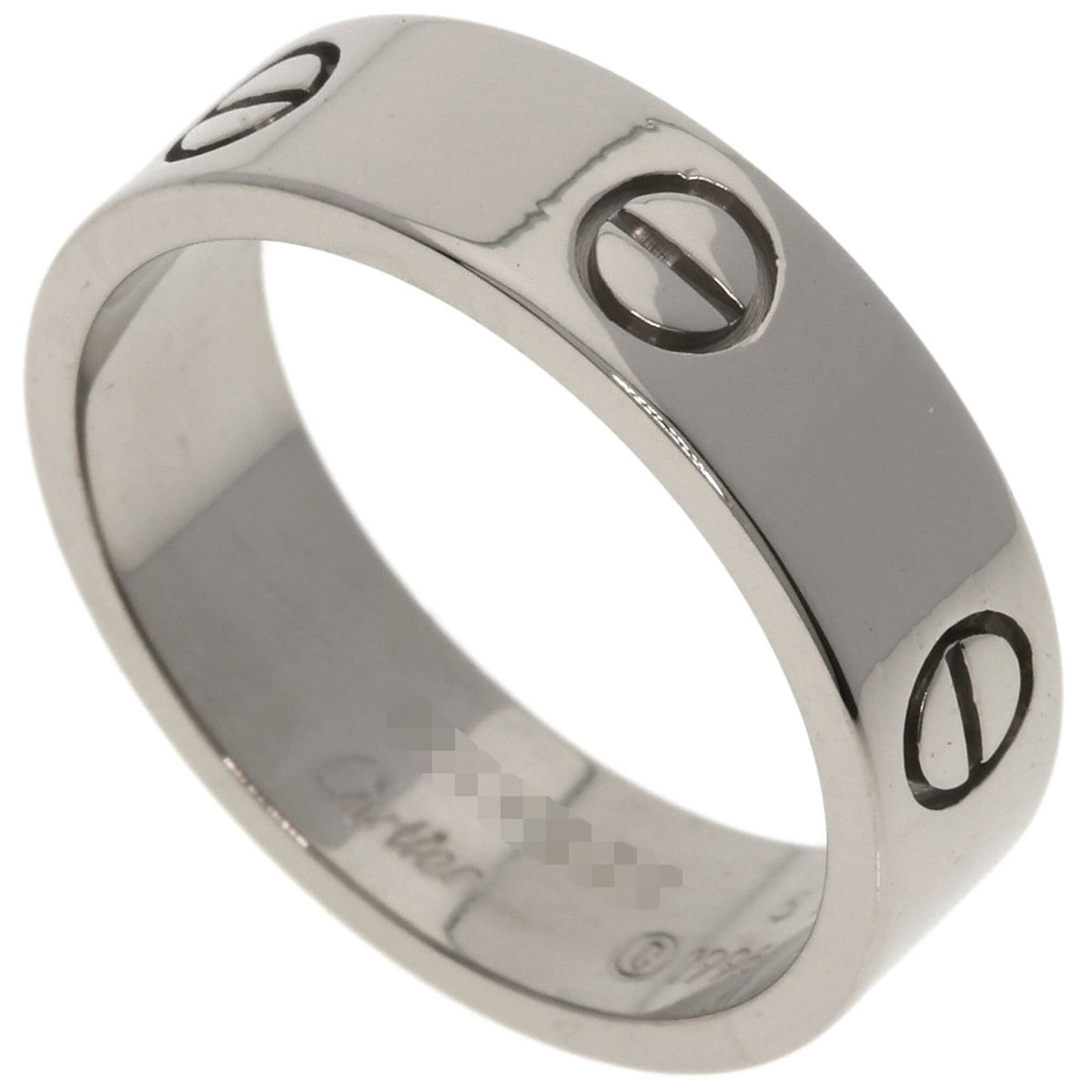 Cartier Band Ring: Cartier Band Ring Cartier Band Ring in excellent condition, featuring 18K white gold and bearing a signature. The ring showcases a few traces of usage, with minor scratches and dirt present, but overa