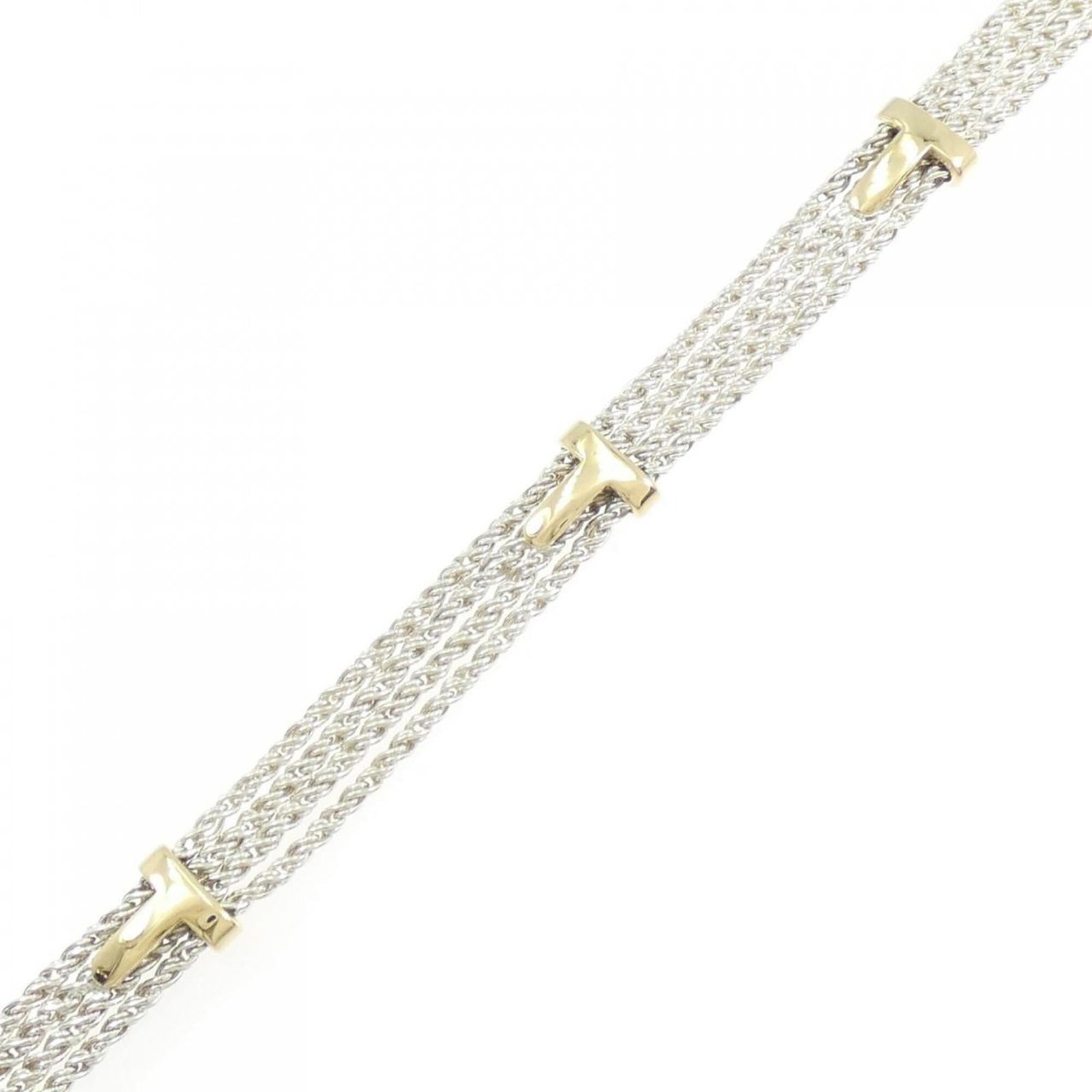 Tiffany Charm Bracelet Silver 925 Yellow Gold (18K): Tiffany Charm Bracelet Silver 925 Yellow Gold (18K) Silver 925 Yellow Gold (18K) Tiffany Charm Bracelet, featuring a delicate and elegant design. This 19cm-20.5cm charm bracelet boasts a subtle