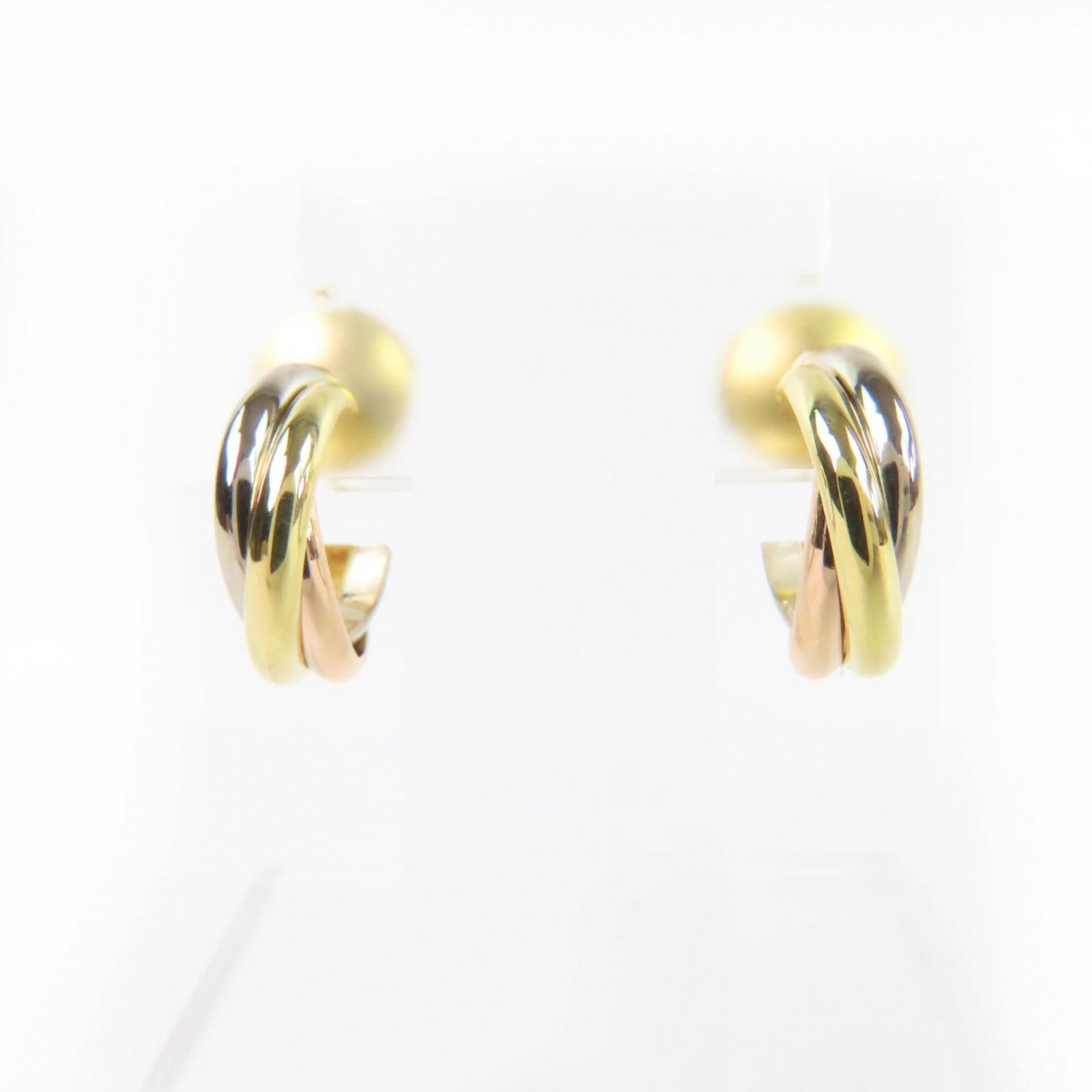 Cartier Iq8537 Trinity Earrings 750 (Yg X Pg Wg) Yellow Gold Pink White Weight: 4.48G Women'S.: Cartier Iq8537 Trinity Earrings 750 (Yg X Pg Wg) Yellow Gold Pink White Weight: 4.48G Women'S. Cartier Iq8537 Trinity Earrings in Yellow Gold, Pink Gold, and White Gold showcase elegant design with
