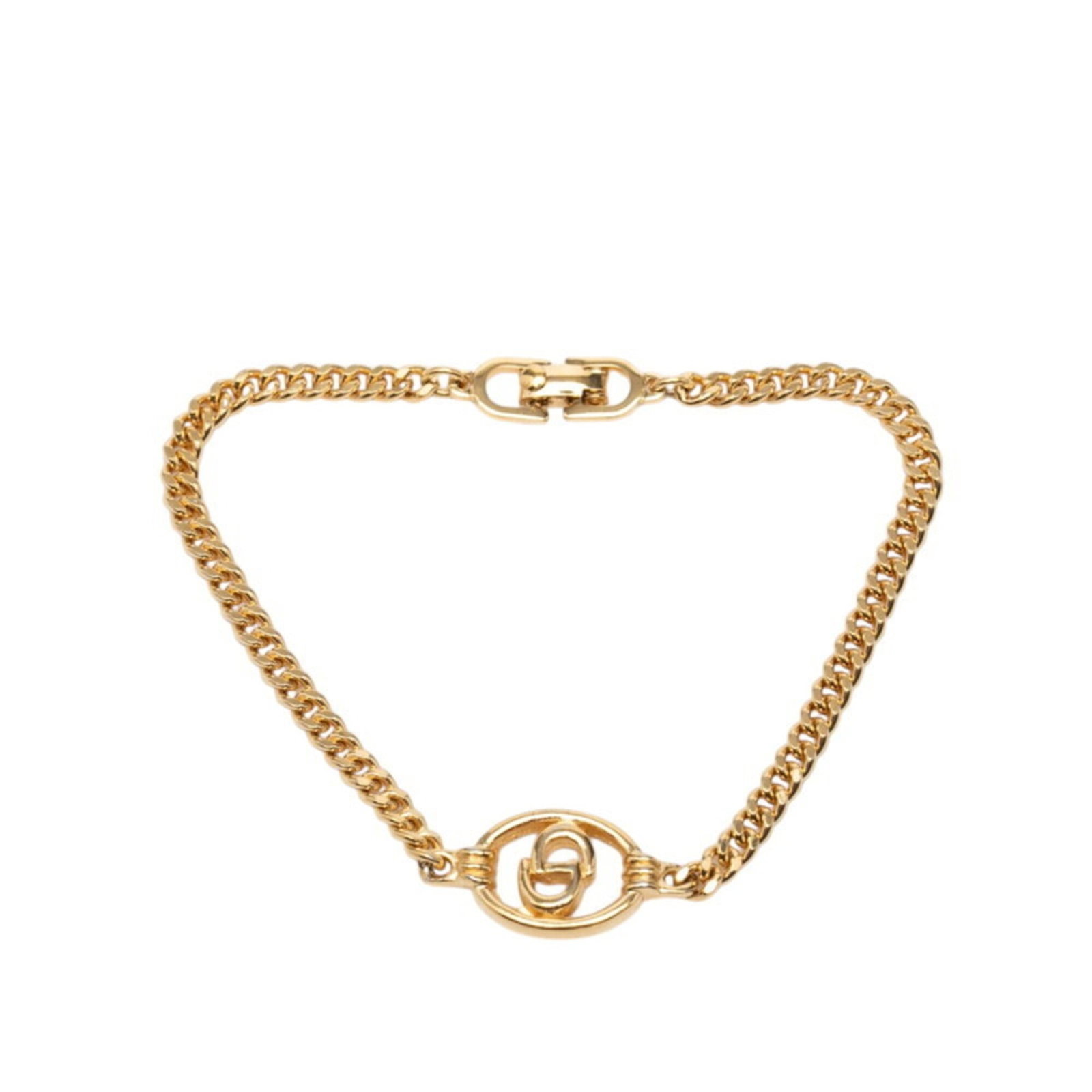 Christian Dior bracelet gold plating: Christian Dior bracelet gold plating This gold plating charm bracelet from Christian Dior boasts a sleek design and elegant gold finish. The total length measures 18.5cm, making it a versatile