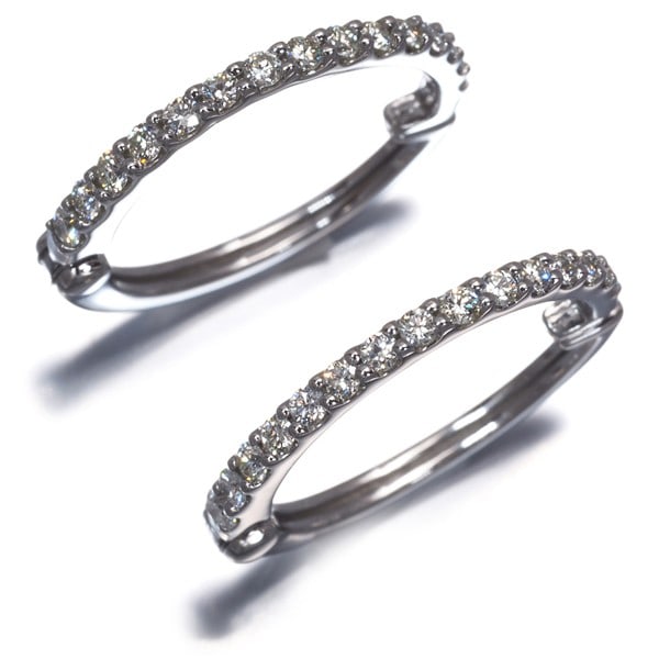 Gstv Earrings Diamond 0.35Ct/ 0.35Ct Hoop Pierings 950 Platinum: Gstv Earrings Diamond 0.35Ct/ 0.35Ct Hoop Pierings 950 Platinum 950 platinum earrings feature a natural diamond with a total weight of 0.35ct, set in a sleek hoop design. The diamonds are securely hel