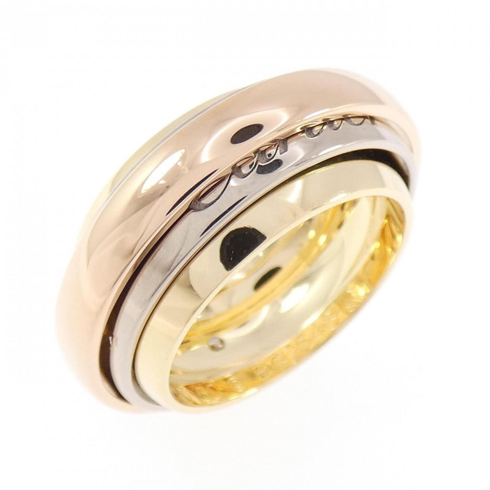Cartier Pink 18k White 18k Yellow Gold Ring Band: Cartier Pink 18k White 18k Yellow Gold Ring Band Cartier Pink 18k White 18k Yellow Gold Ring Band - A versatile and elegant band featuring pink gold, white gold, and yellow gold in a beautiful combina