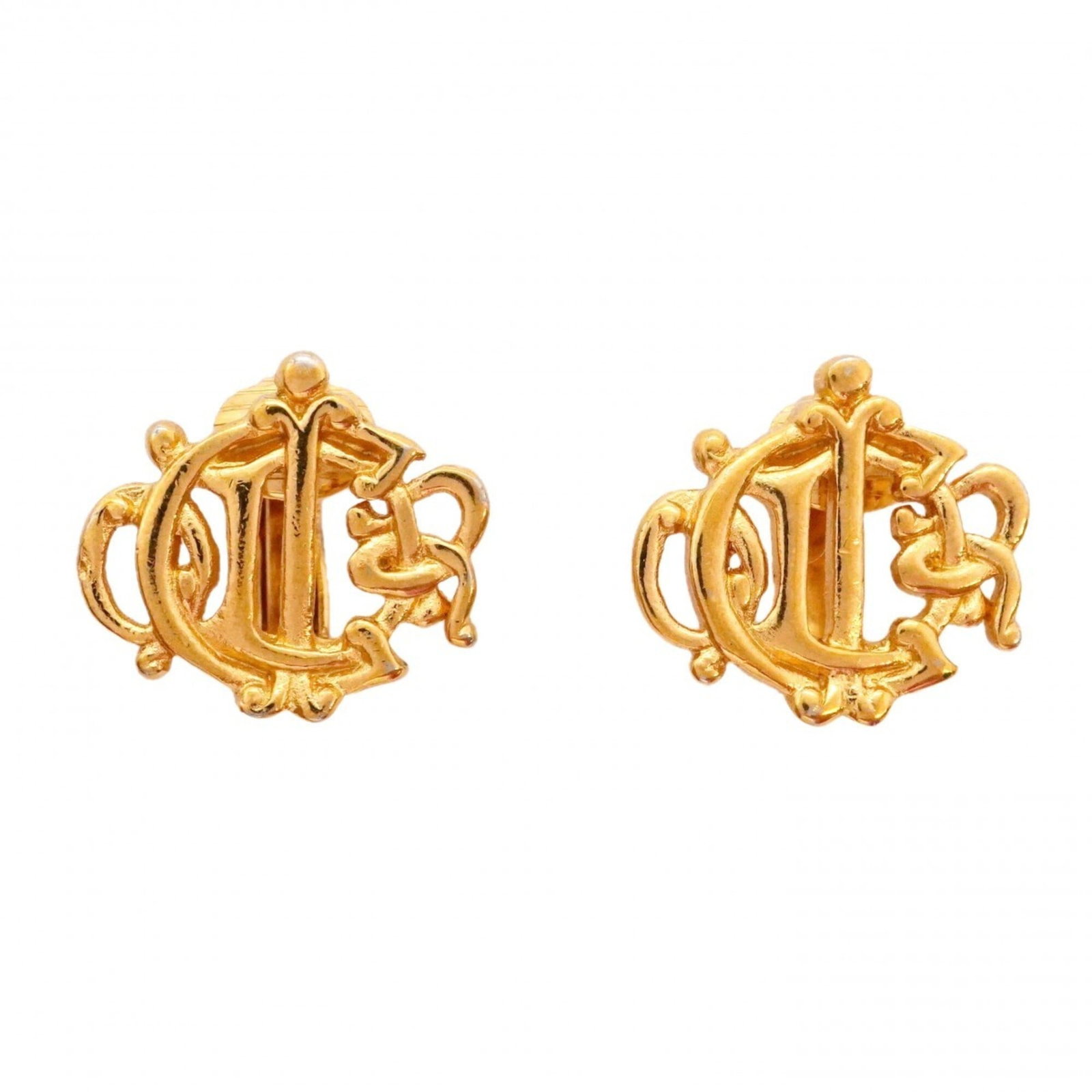 Christian Dior Clip Earrings Gold Plating: Christian Dior Clip Earrings Gold Plating Christian Dior Clip Earrings in Gold Plating feature a sleek and sophisticated design. Made from gold plating, these earrings showcase the luxury brand's