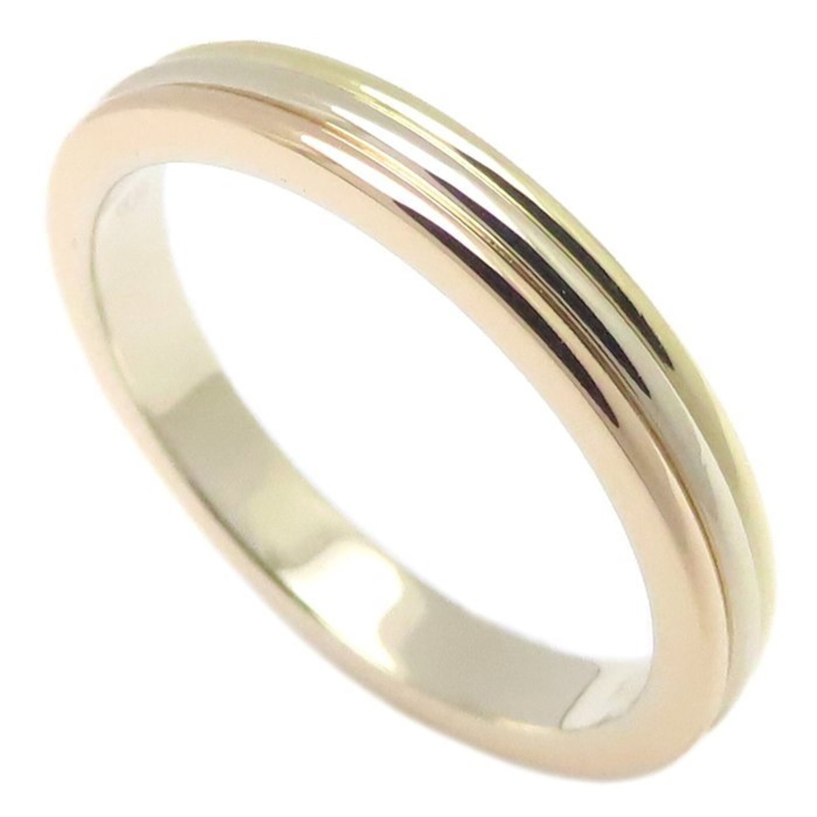 Cartier Pink 18k White 18k Yellow Gold Ring Band: Cartier Pink 18k White 18k Yellow Gold Ring Band Cartier Pink 18k White 18k Yellow Gold Ring Band features a striking combination of pink, white, and yellow gold in 18k purity. This elegant band
