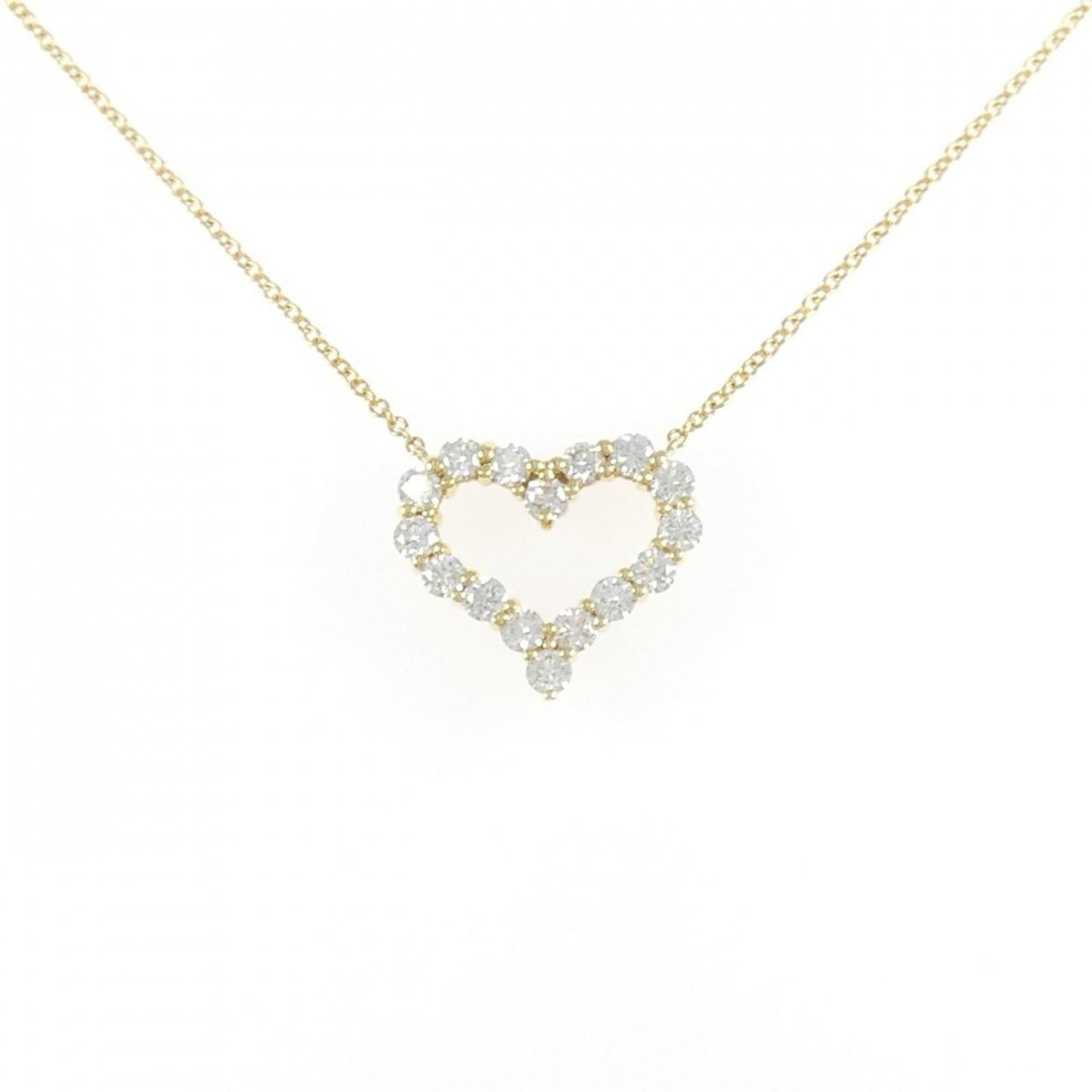 Tiffany heart necklace small sentimental: Tiffany heart necklace small sentimental Yellow gold (18K) Tiffany necklace with a small diamond pendant, featuring a delicate heart shape. The 41 cm chain provides a comfortable fit for everyday wear