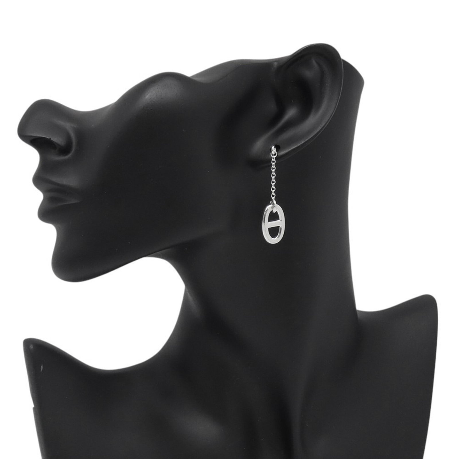 Hermes 925 Silver Earrings Stud - 4