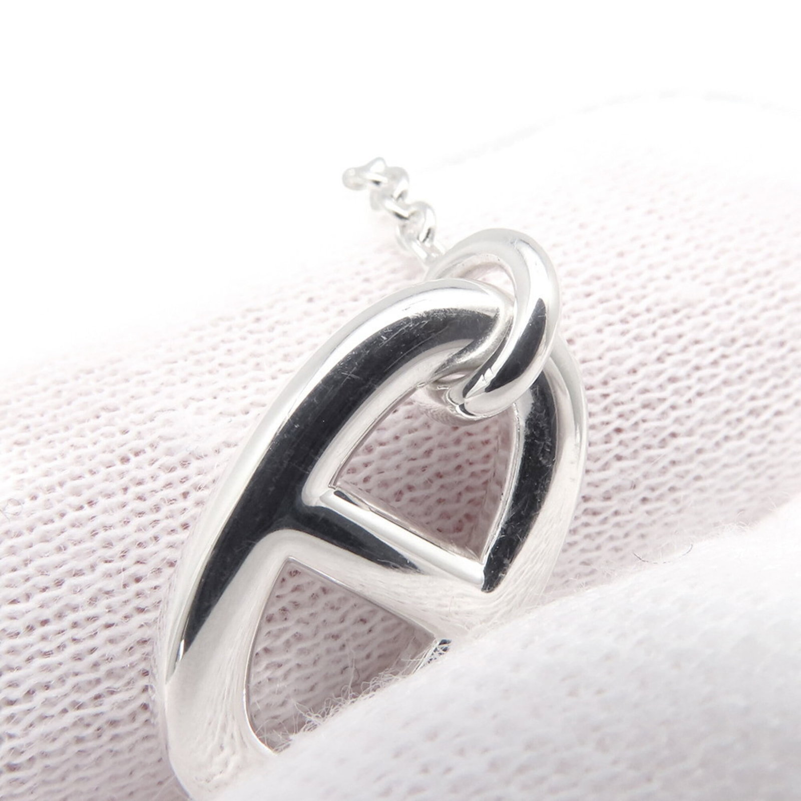 Hermes 925 Silver Earrings Stud - 5