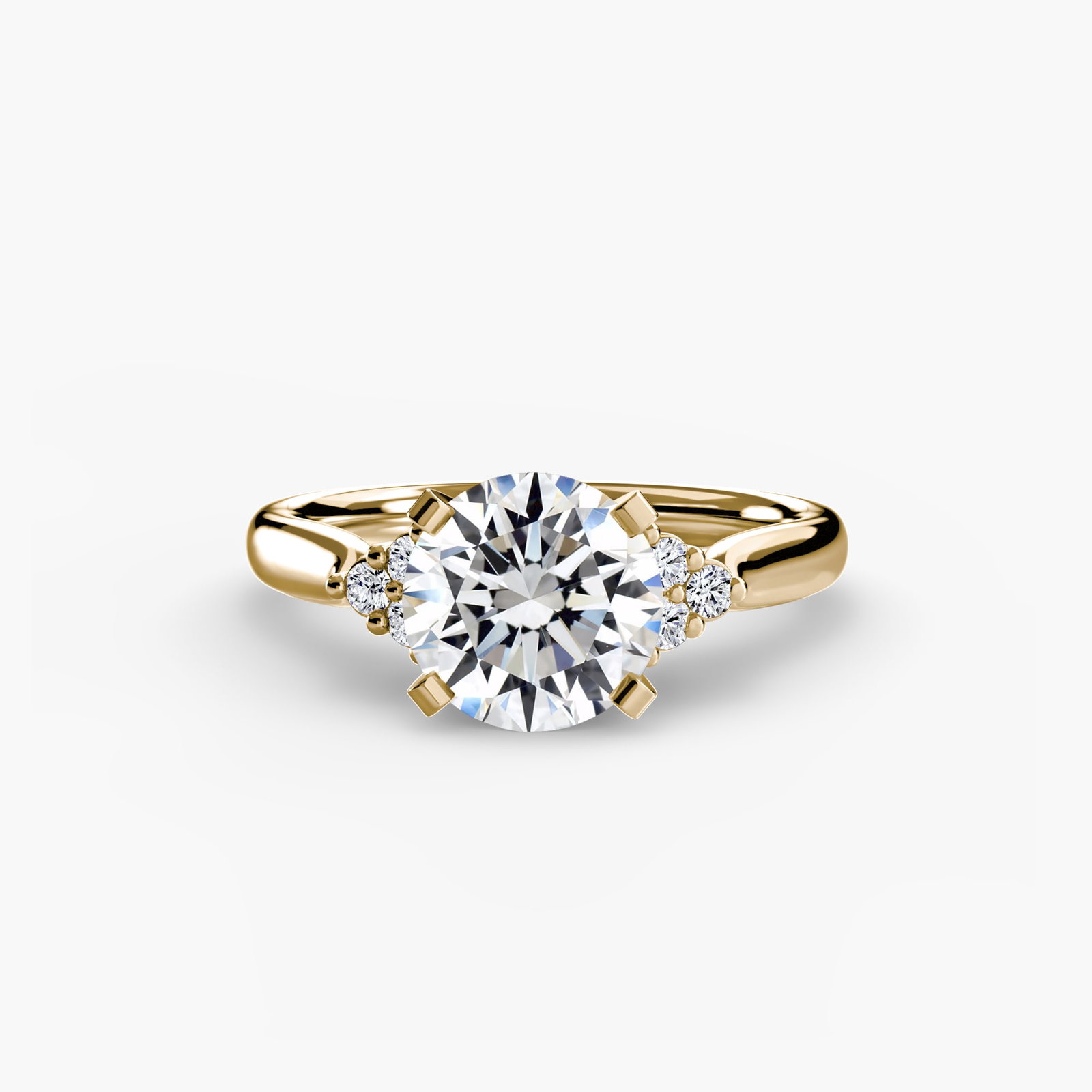 Solitaire Round 14Kt Yellow Gold Ring Setting - 2