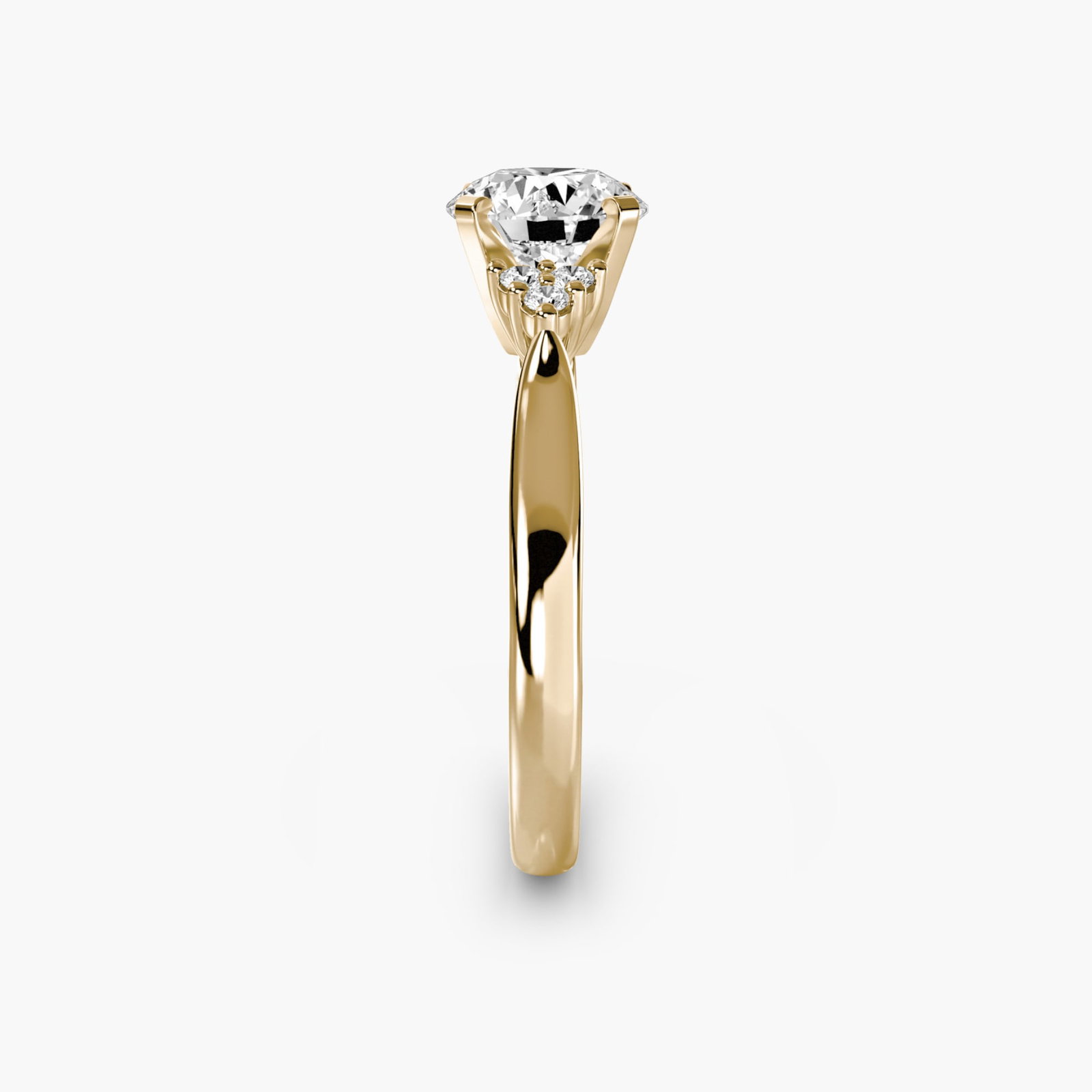 Solitaire Round 14Kt Yellow Gold Ring Setting - 3