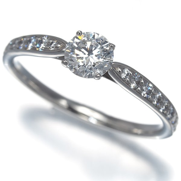 Tiffany&Co. Ring Diamond 0.44Ct Harmony Solitaire Us6 950 Platinum: Tiffany&Co. Ring Diamond 0.44Ct Harmony Solitaire Us6 950 Platinum 0.44Ct diamond solitaire on a platinum band, bearing the Tiffany&Co. Harmony collection hallmark, set in 950 platinum for durability 