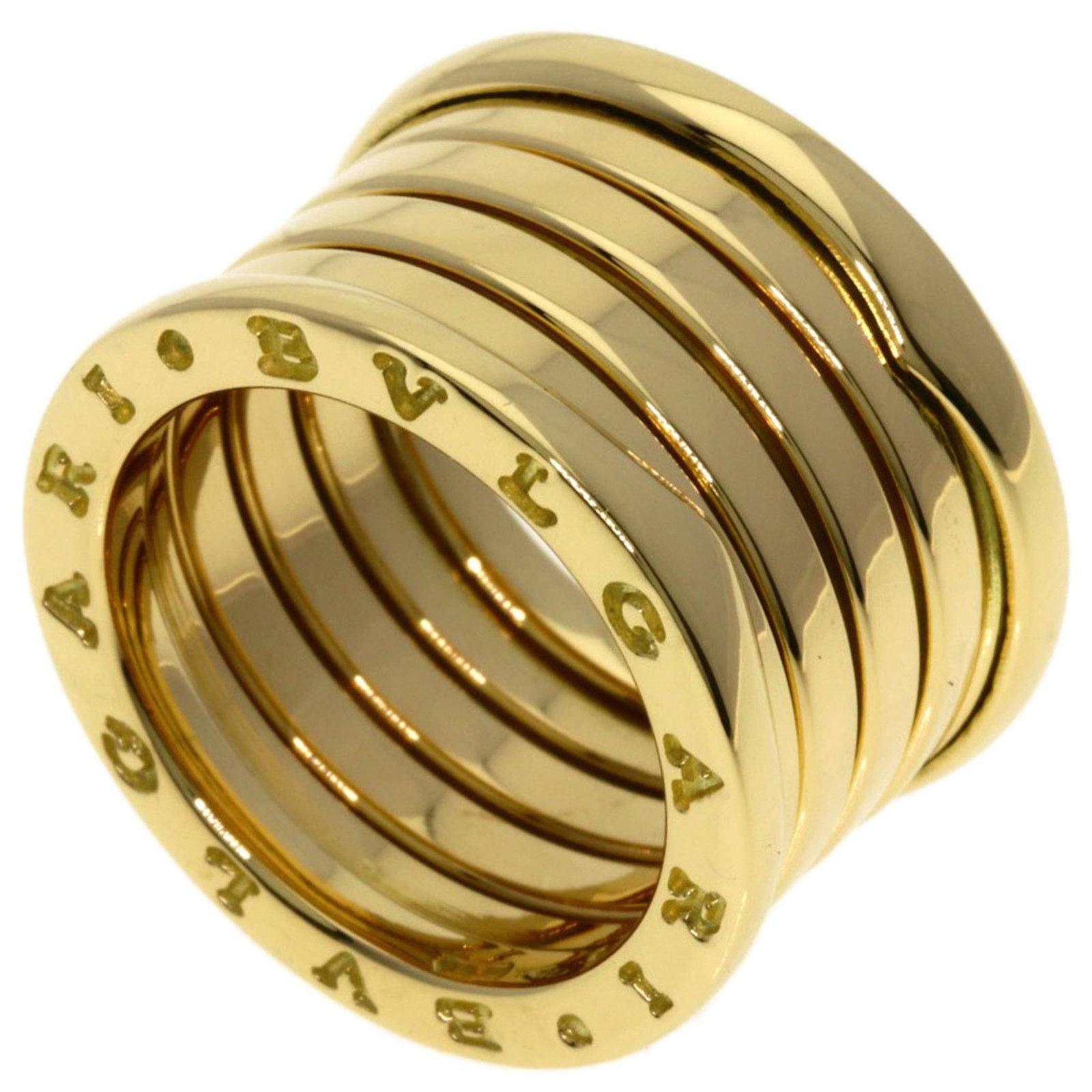 Bvlgari B-Zero1 4-Band Ring #49 18K Yellow Gold Women'S.: Bvlgari B-Zero1 4-Band Ring #49 18K Yellow Gold Women'S. Bvlgari B-Zero1 4-Band Ring #49 in 18K Yellow Gold features a unique design with four bands, showcasing the brand's signature style. This women
