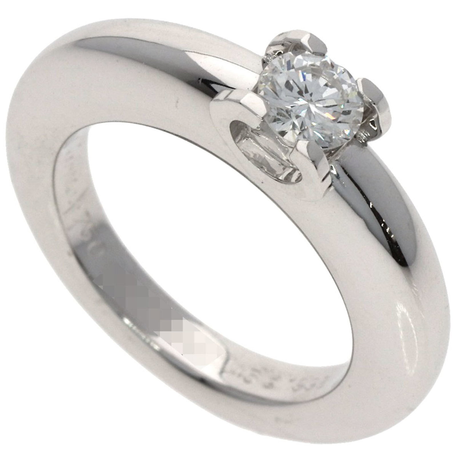 White Gold Cartier Band Ring 18K: White Gold Cartier Band Ring 18K White Gold Cartier Band Ring 18K features an 18K white gold band with diamond accents, offering a touch of elegance and sophistication. The ring bears a signature,