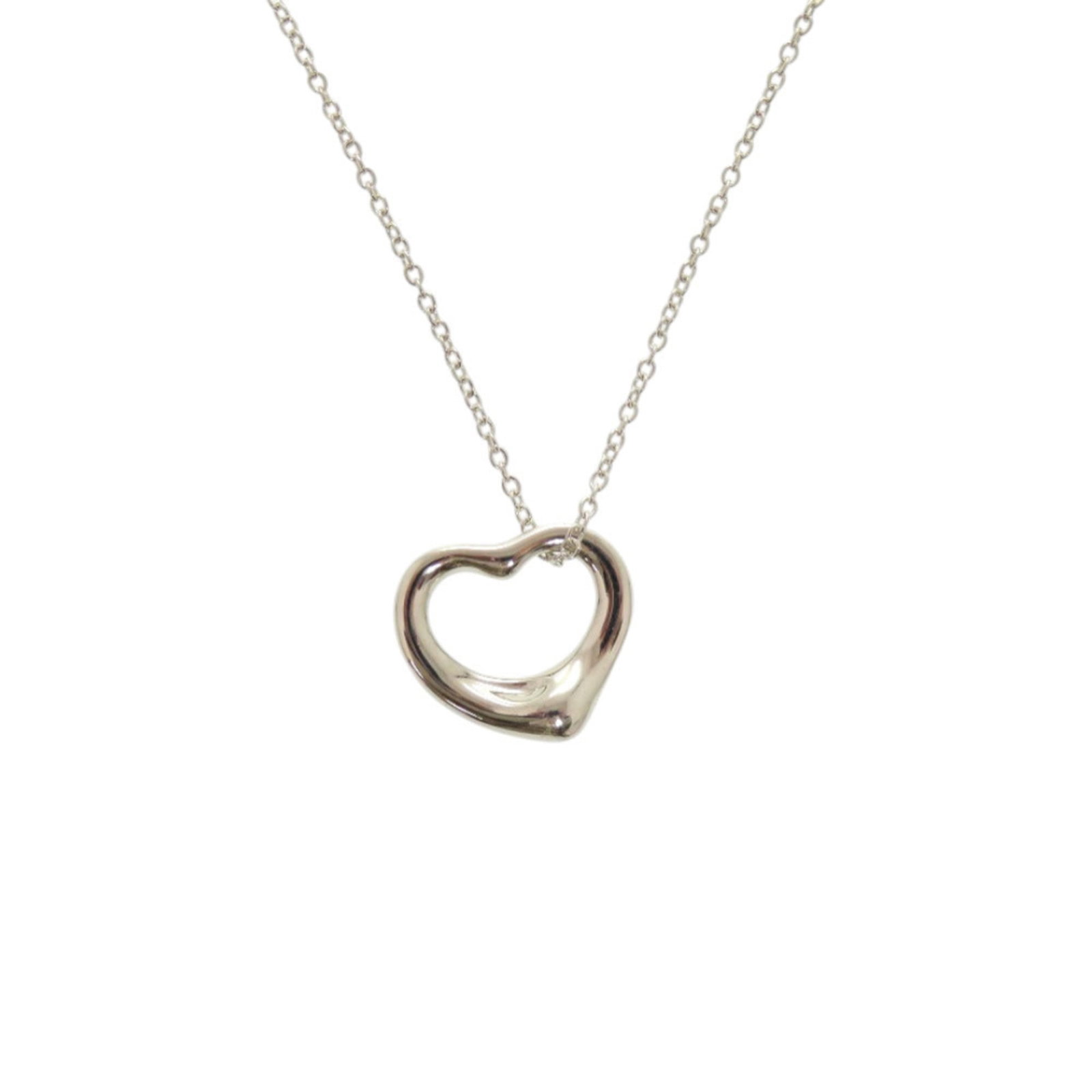 Sterling Silver Necklace Elsa Peretti Tiffany Open Heart 1082 Excellent Condition (1 of 7)