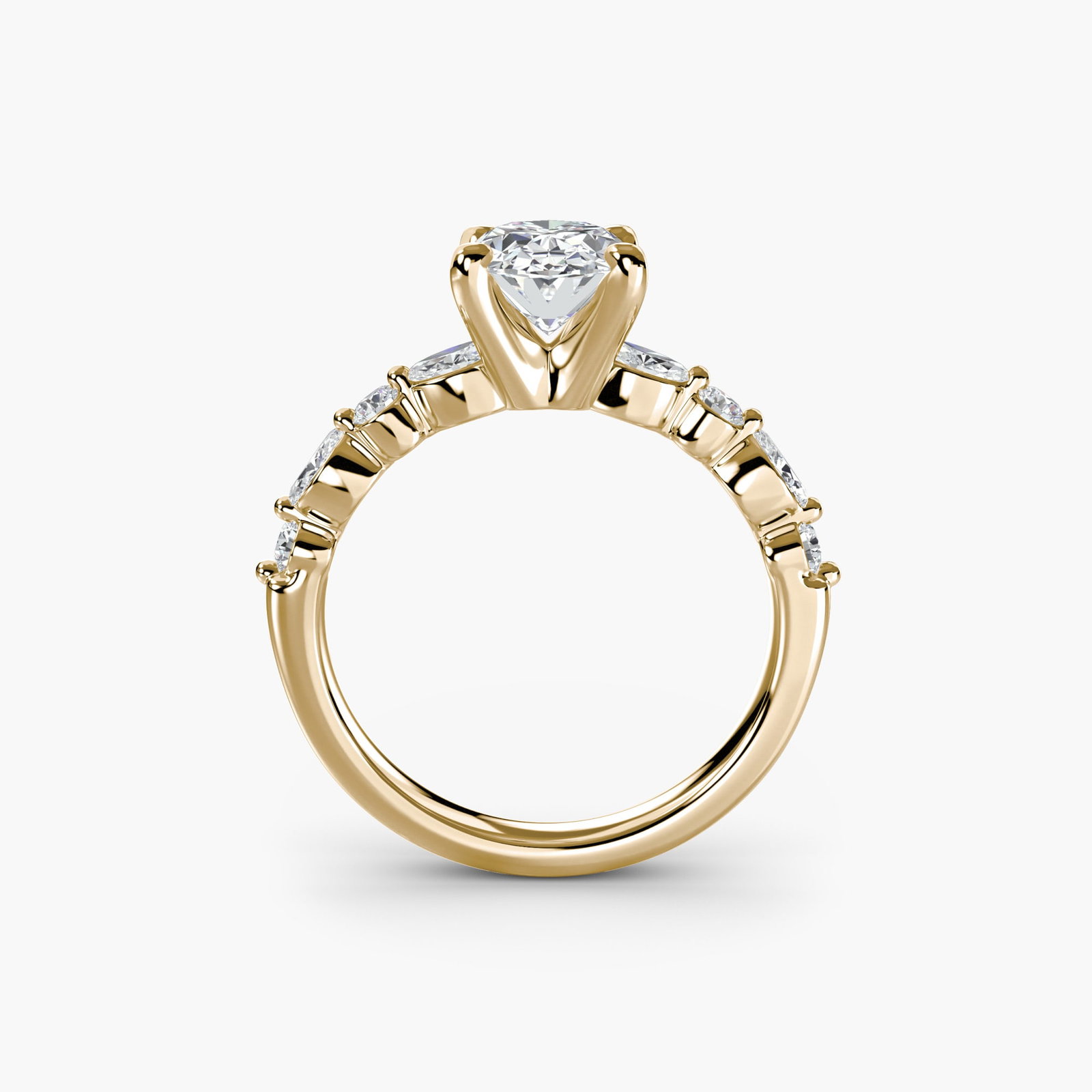 Pave Oval 14Kt Yellow Gold Ring Setting: Pave Oval 14Kt Yellow Gold Ring Setting 14Kt Yellow Gold Oval Ring Setting with Pave Design. This beautiful ring setting features an oval shape, pave design, and measures 2.5mm in width. With a total 