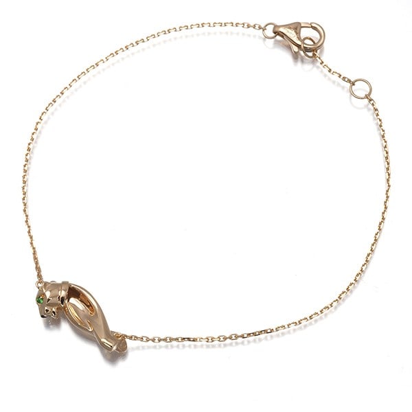 Cartier Bracelet Tsavorite Garnet Panthere De Cartier 18K Rg/ Enamel/ (1 of 7)