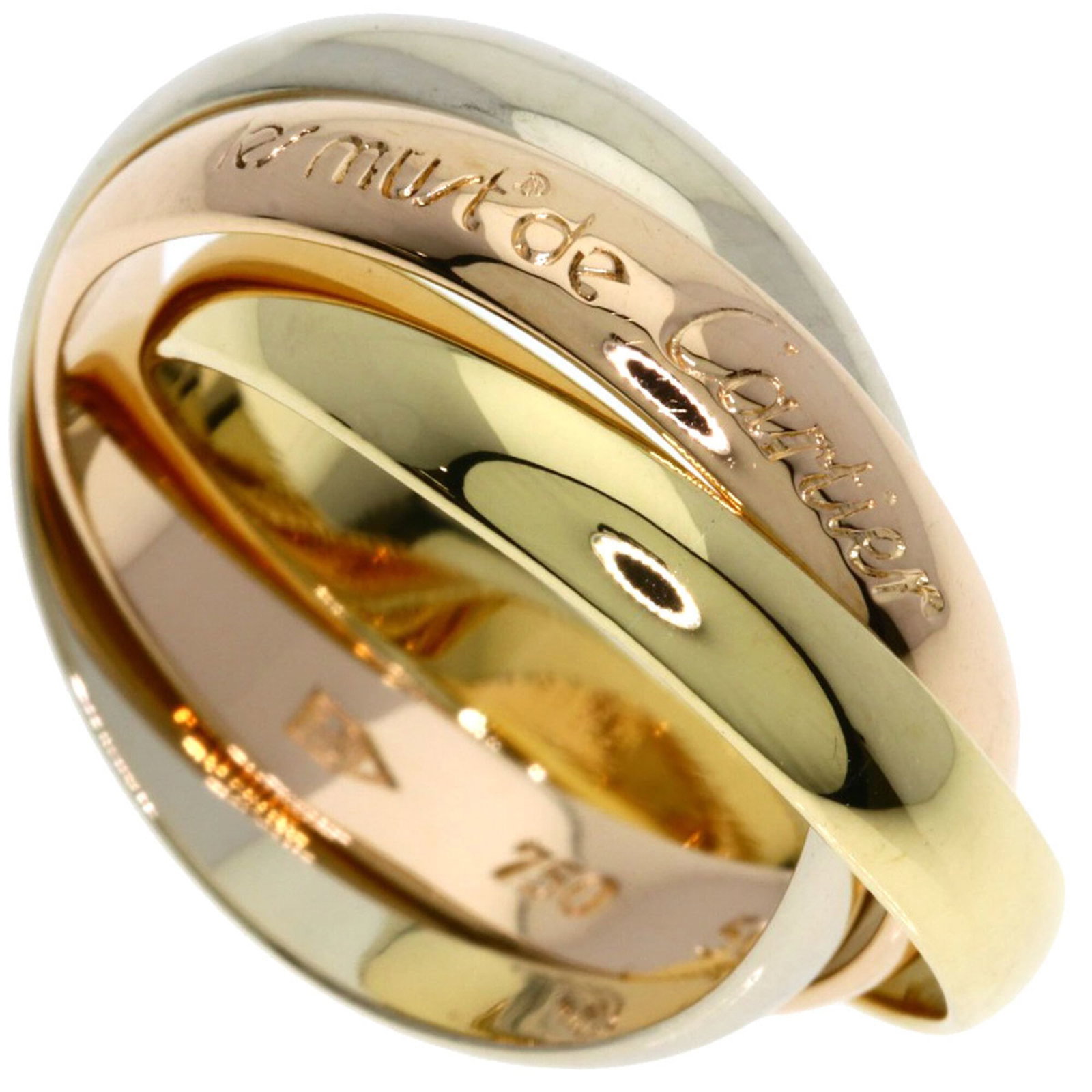 Cartier Pink 18k White 18k Yellow Gold Ring Band: Cartier Pink 18k White 18k Yellow Gold Ring Band Pink Gold (18K) and White Gold (18K) intertwined in a beautiful 18k Yellow Gold band, adding a touch of elegance to any outfit. This Cartier ring band