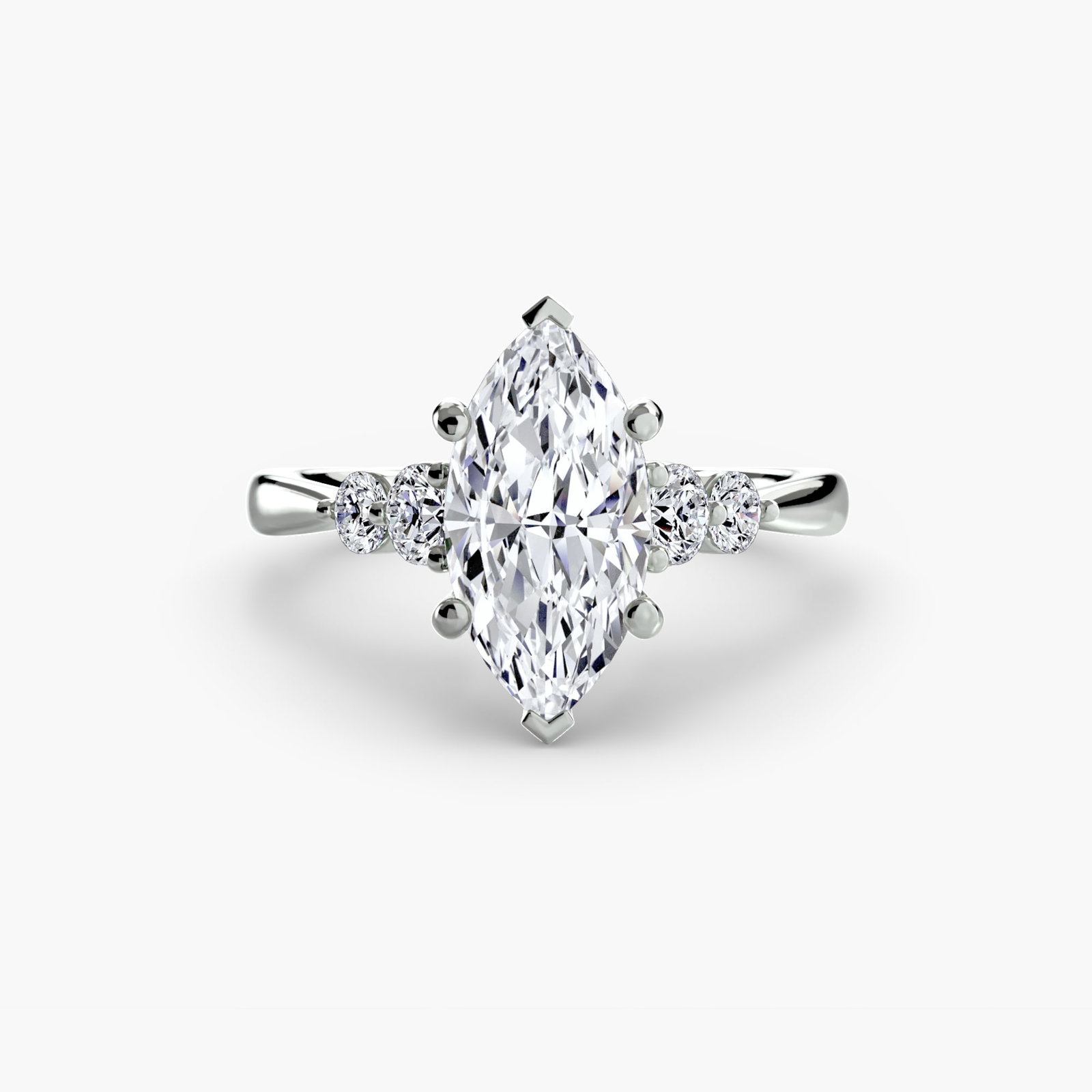 Solitaire Marquise 950 Platinum Ring Setting - 2