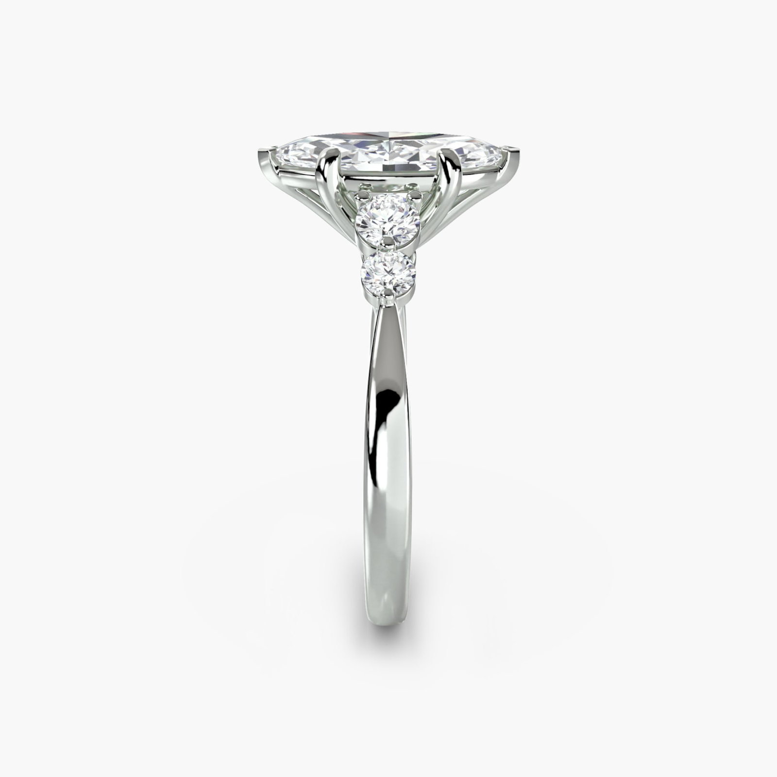 Solitaire Marquise 950 Platinum Ring Setting - 3