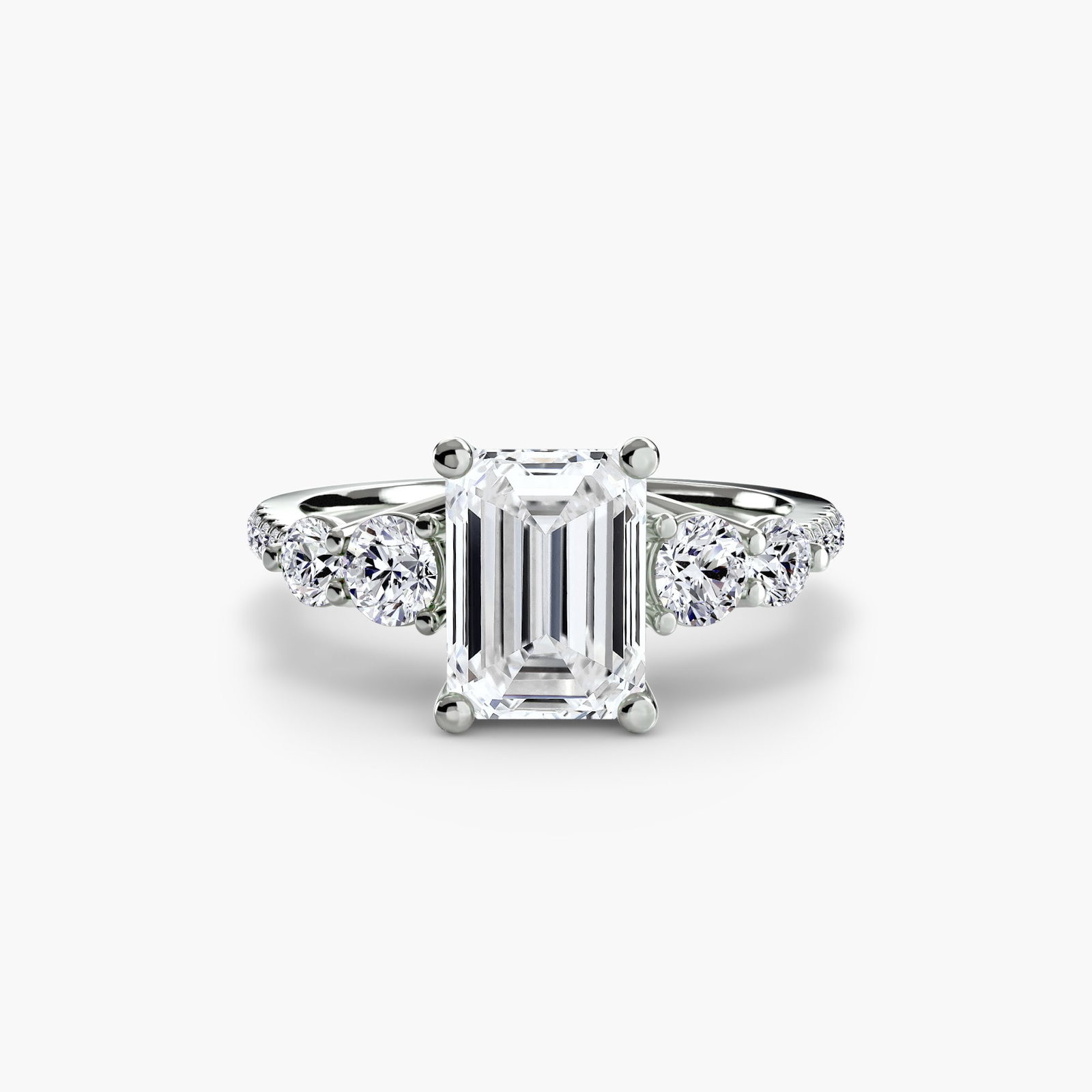 Pave Emerald 950 Platinum Ring Setting - 2