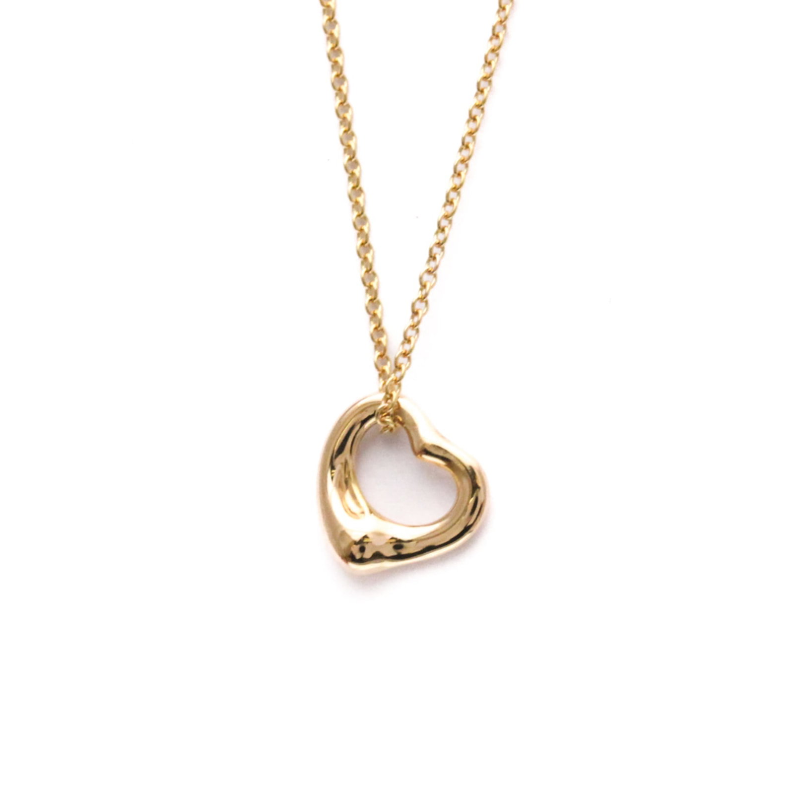 Tiffany Open Heart Pink Gold (18K) No Stone Menwomen Fashion Pendant Necklace (Pink Gold): Tiffany Open Heart Pink Gold (18K) No Stone Menwomen Fashion Pendant Necklace (Pink Gold) Pink Gold (18K) pendant necklace with an open heart design, crafted from 18K gold for a touch of luxury. This